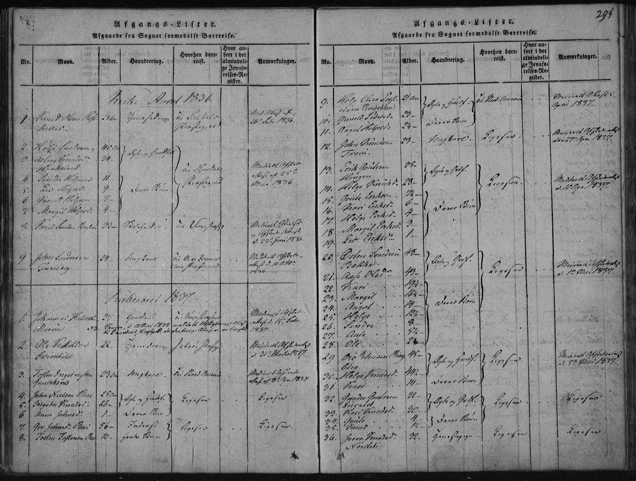 Tinn kirkebøker, AV/SAKO-A-308/F/Fa/L0004: Parish register (official) no. I 4, 1815-1843, p. 294b-295a