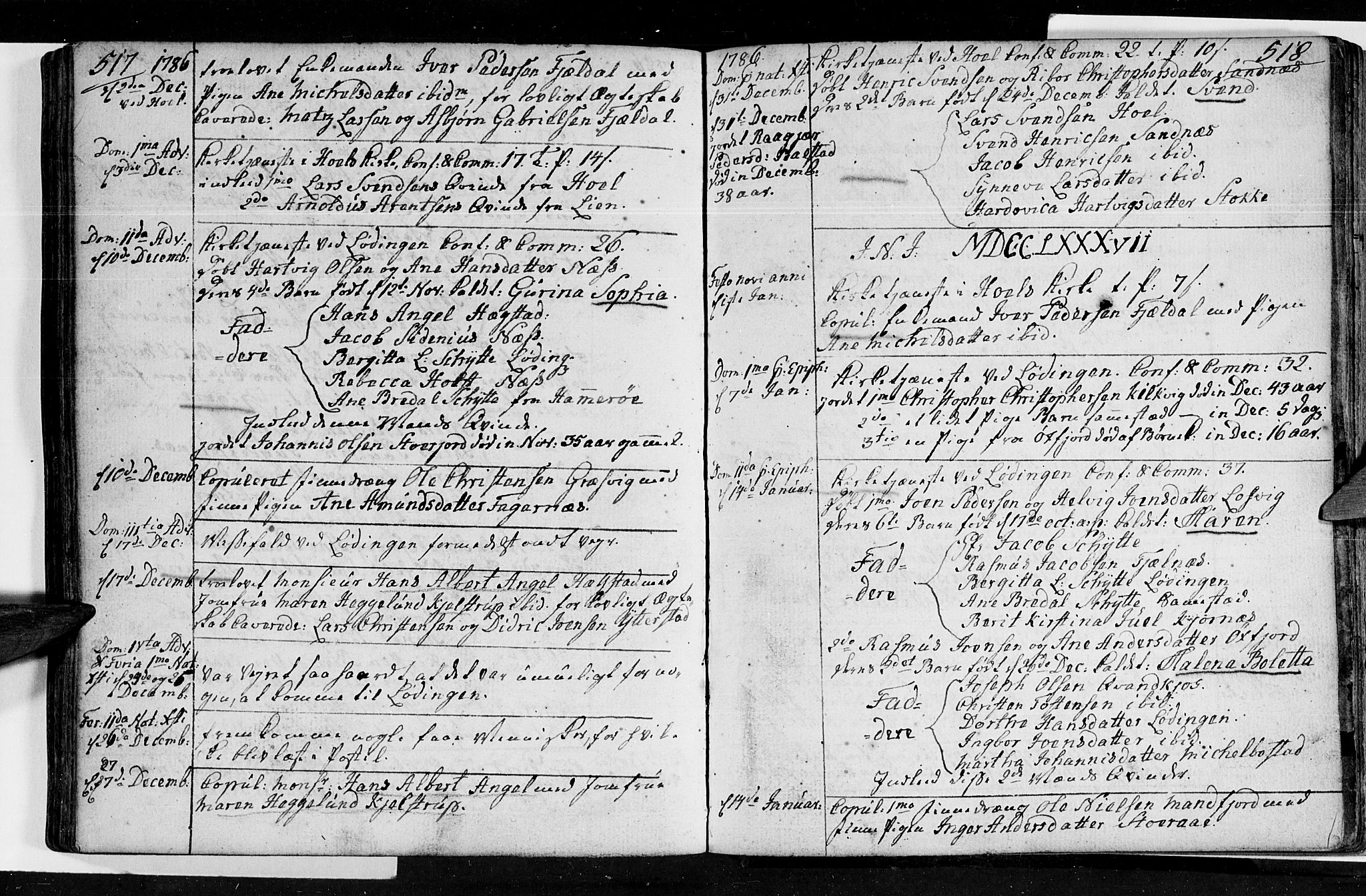 Ministerialprotokoller, klokkerbøker og fødselsregistre - Nordland, SAT/A-1459/872/L1029: Parish register (official) no. 872A04, 1765-1787, p. 517-518