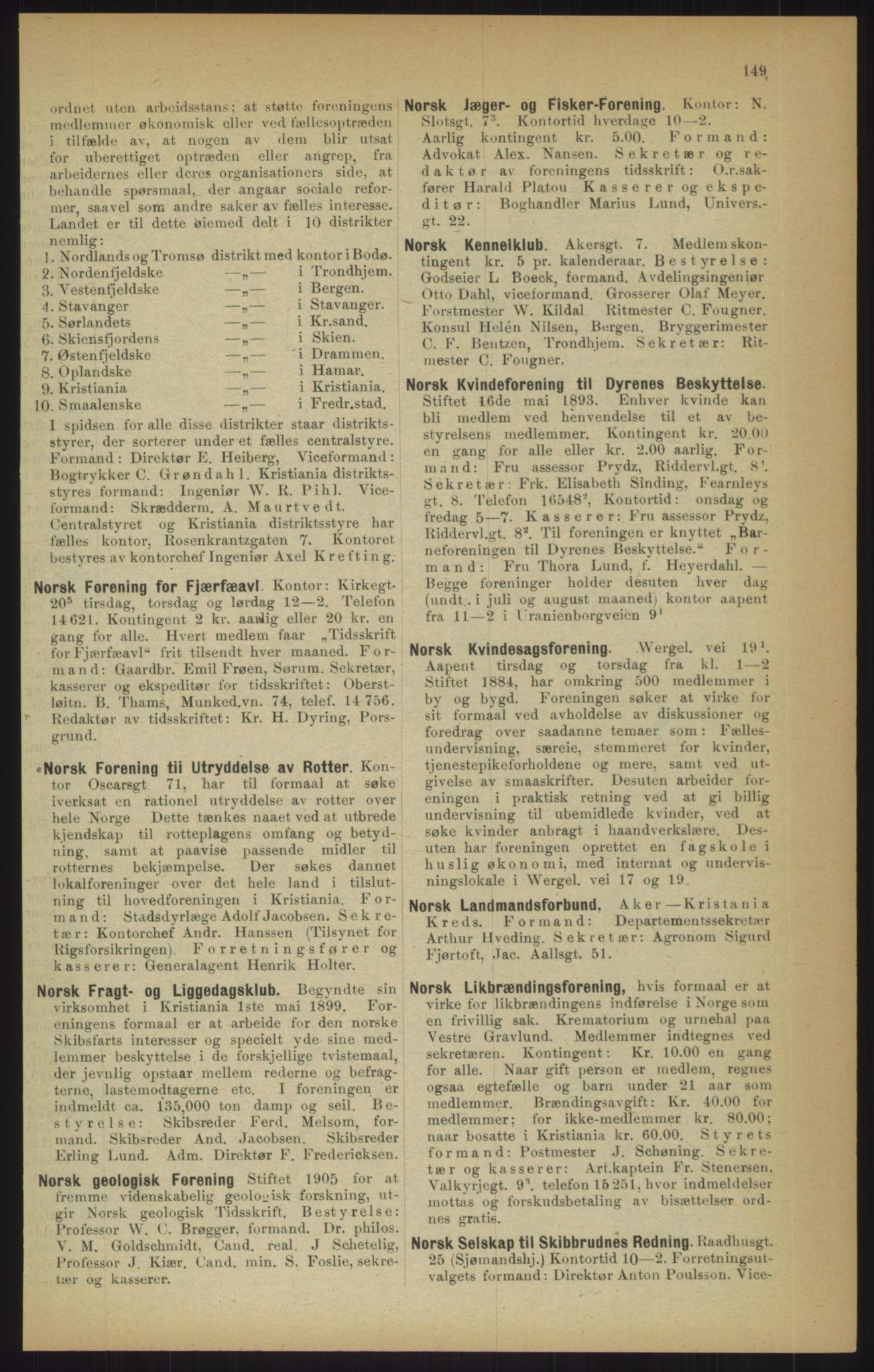 Kristiania/Oslo adressebok, PUBL/-, 1915, p. 149