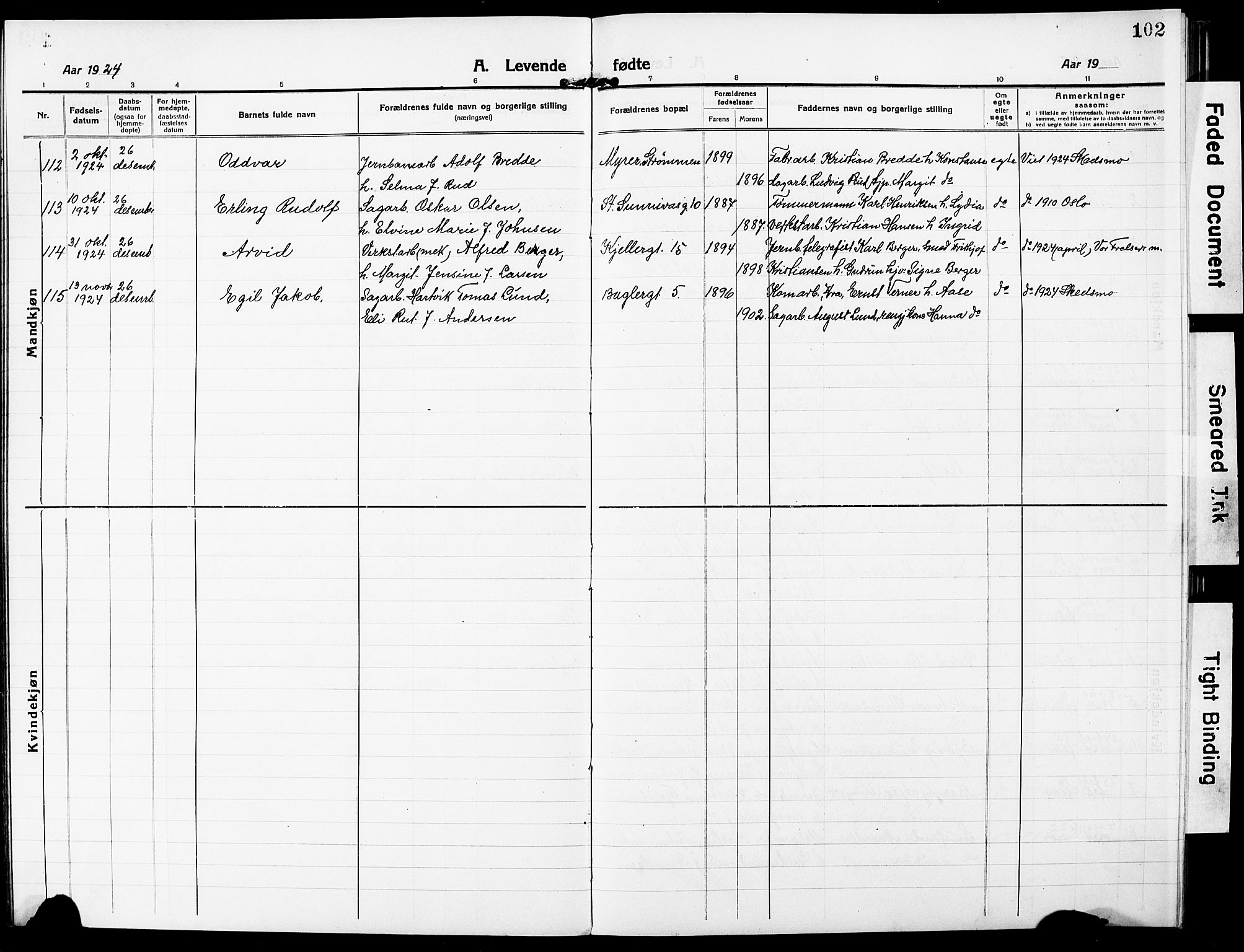 Skedsmo prestekontor Kirkebøker, AV/SAO-A-10033a/G/Gc/L0002: Parish register (copy) no. III 2, 1917-1931, p. 102