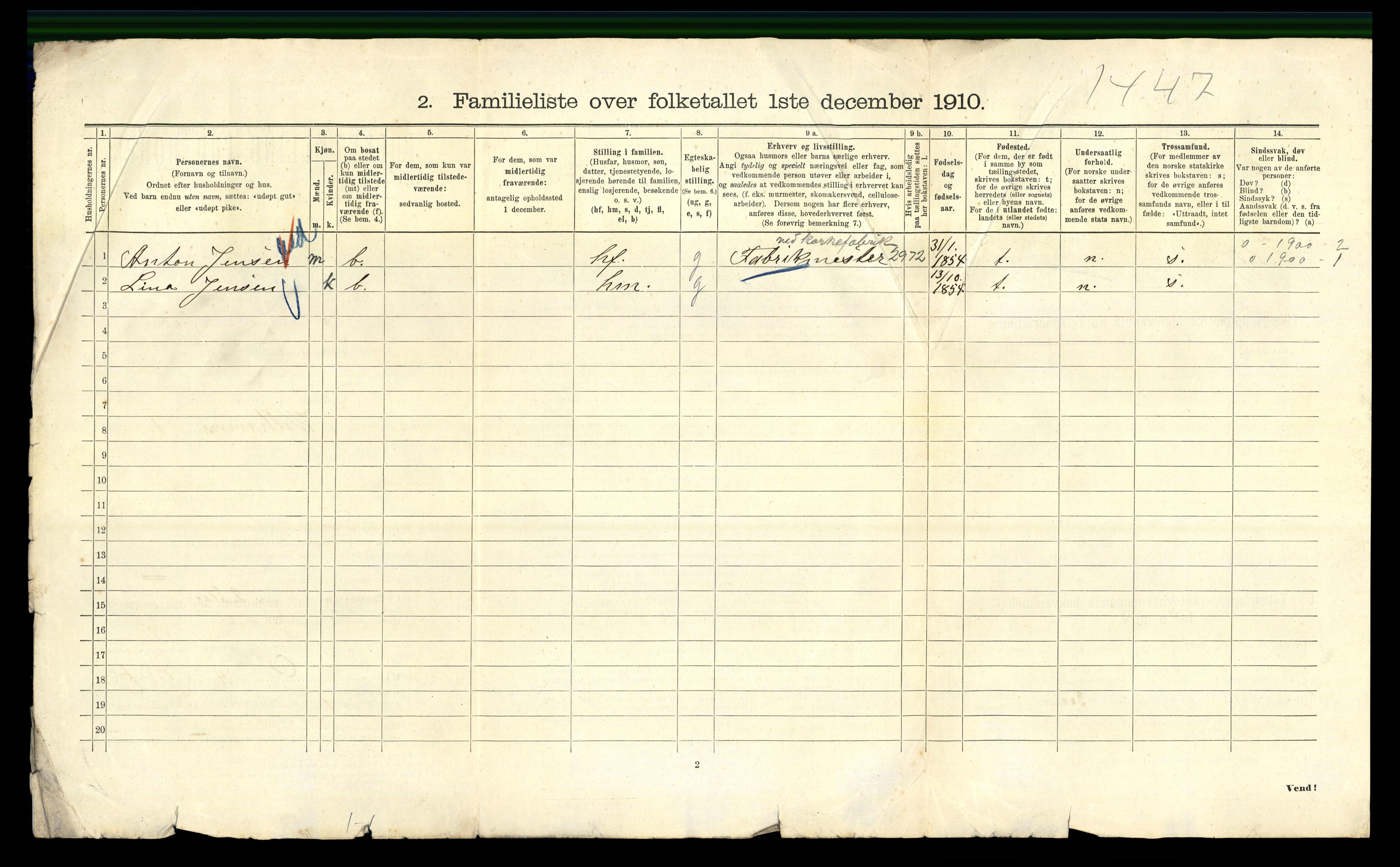 RA, 1910 census for Kristiania, 1910, p. 122394