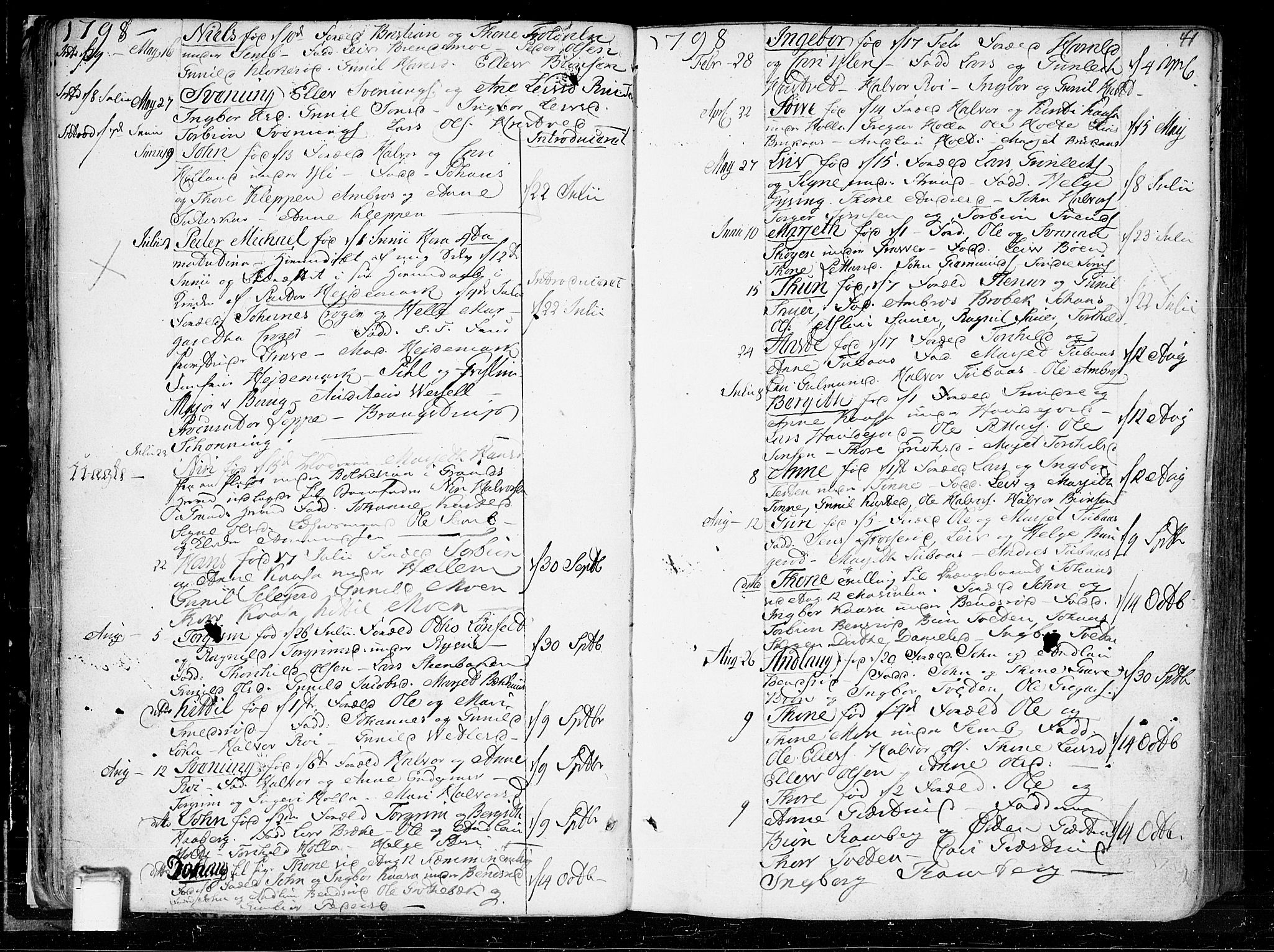 Heddal kirkebøker, SAKO/A-268/F/Fa/L0004: Parish register (official) no. I 4, 1784-1814, p. 41