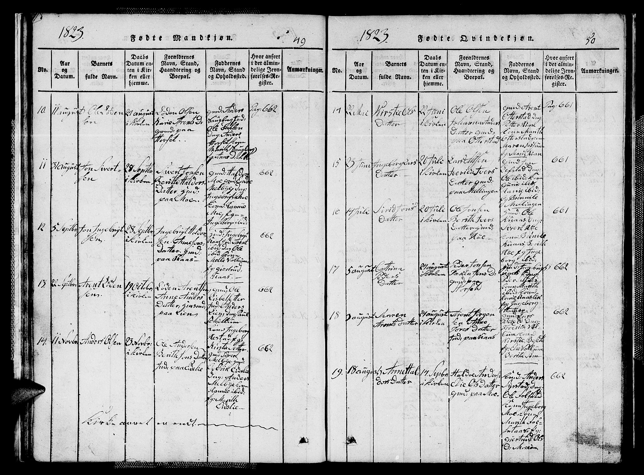Ministerialprotokoller, klokkerbøker og fødselsregistre - Sør-Trøndelag, SAT/A-1456/667/L0796: Parish register (copy) no. 667C01, 1817-1836, p. 49-50