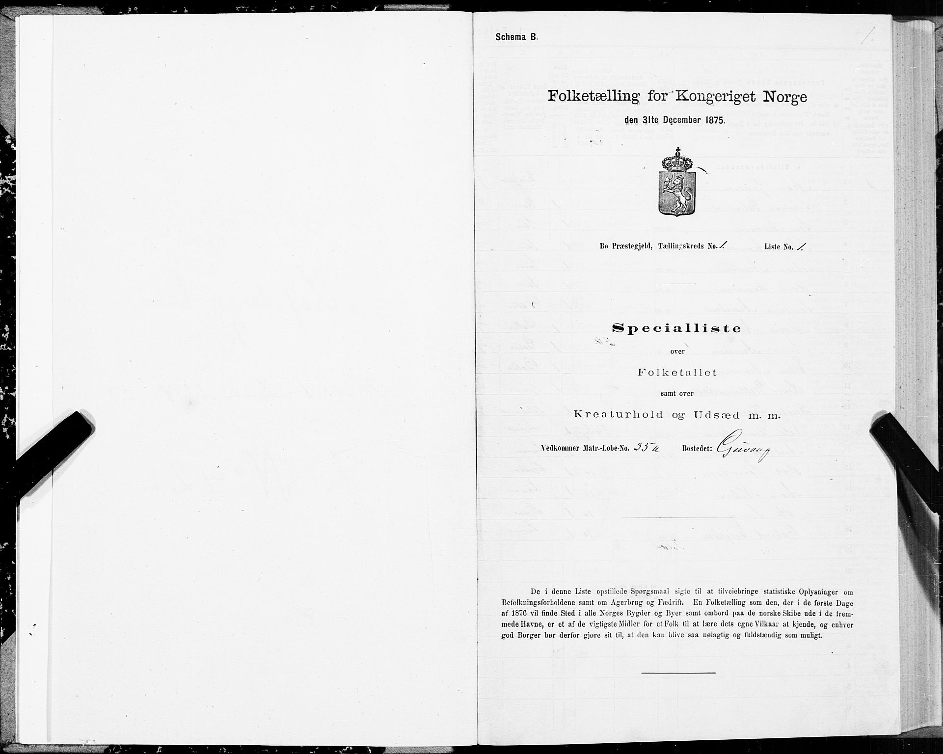 SAT, 1875 census for 1867P Bø, 1875, p. 1001