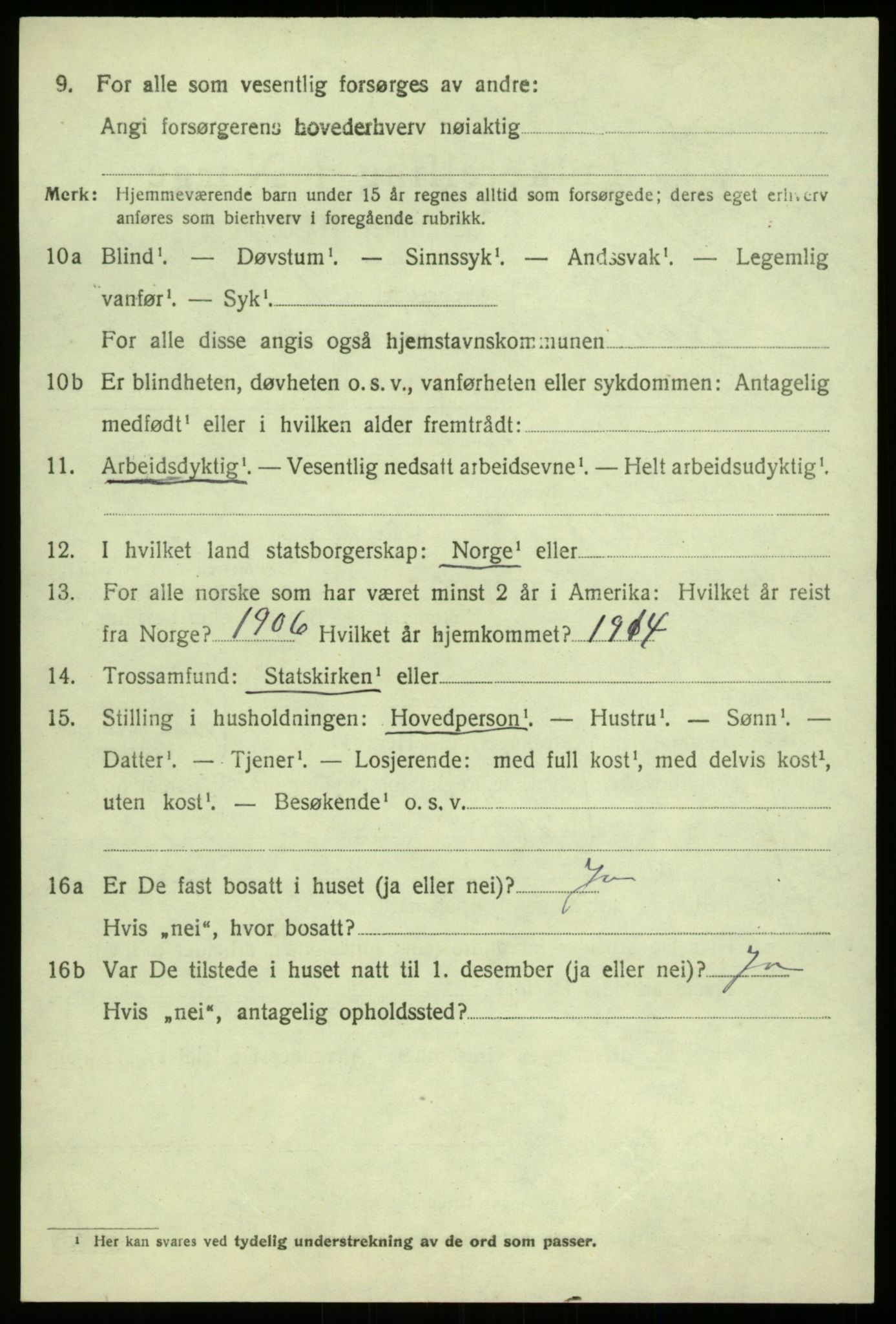 SAB, 1920 census for Balestrand, 1920, p. 2477