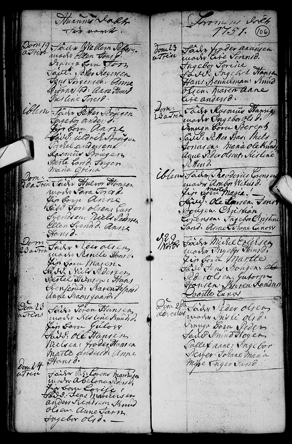 Hurum kirkebøker, AV/SAKO-A-229/F/Fa/L0002: Parish register (official) no. 2, 1733-1757, p. 106