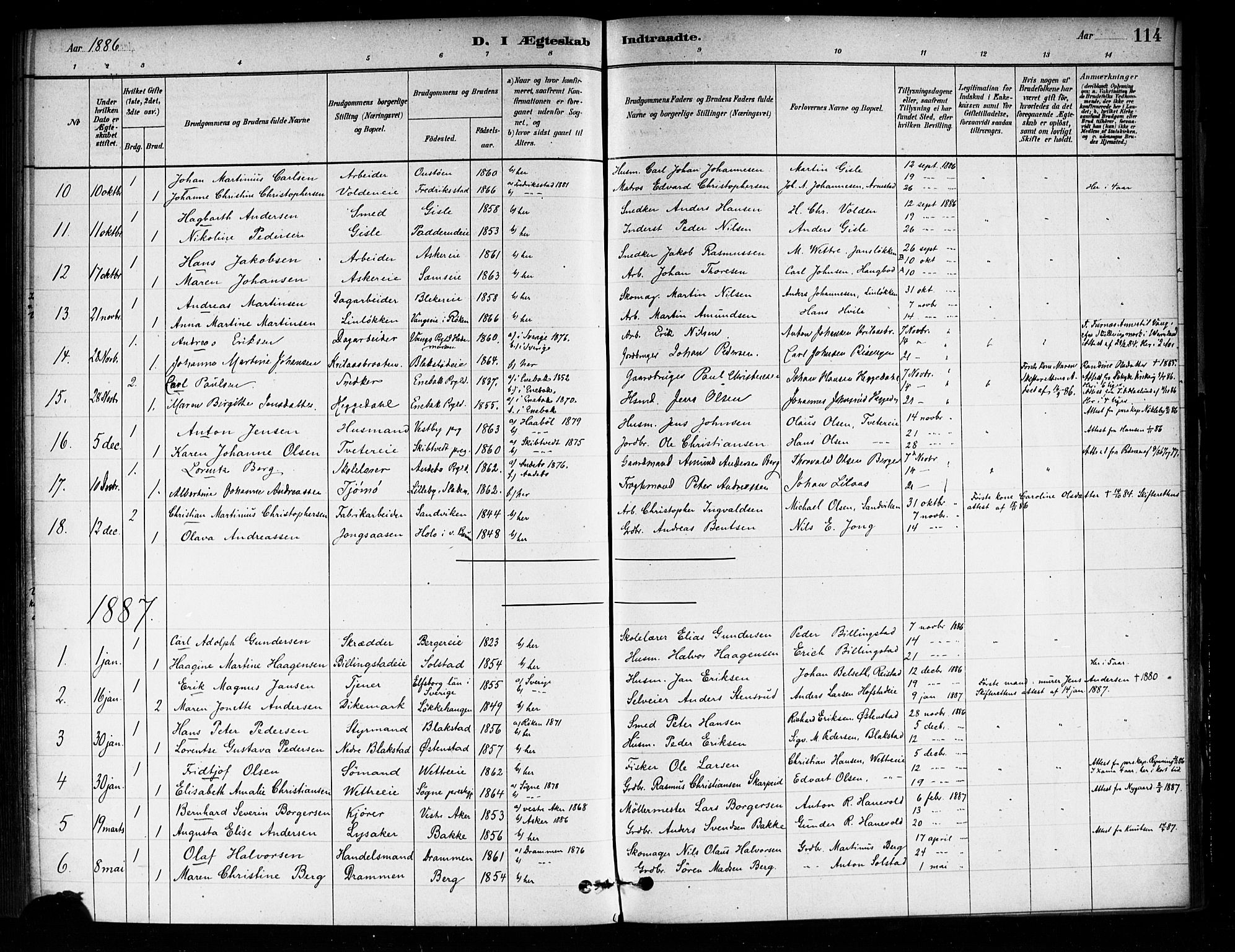 Asker prestekontor Kirkebøker, SAO/A-10256a/F/Fa/L0014: Parish register (official) no. I 14, 1879-1900, p. 114