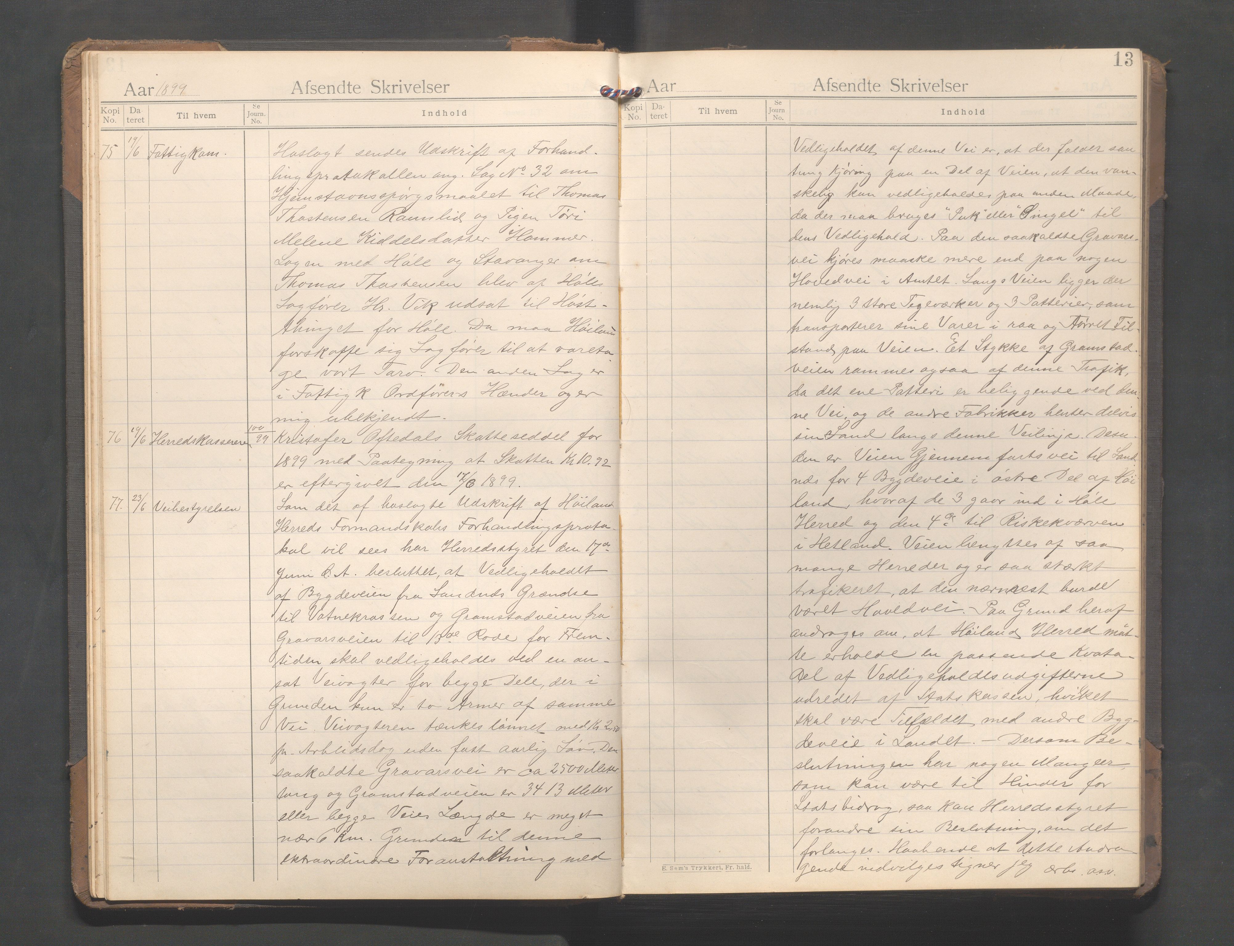 Høyland kommune - Formannskapet, IKAR/K-100046/B/L0003: Kopibok, 1898-1919, p. 13