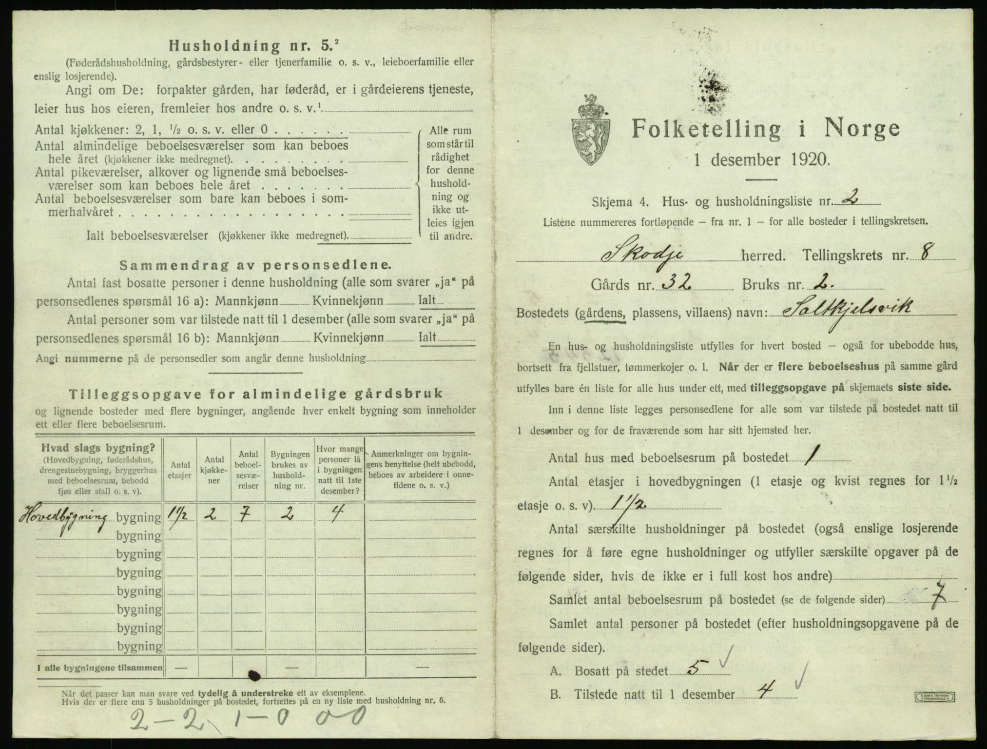 SAT, 1920 census for Skodje, 1920, p. 553