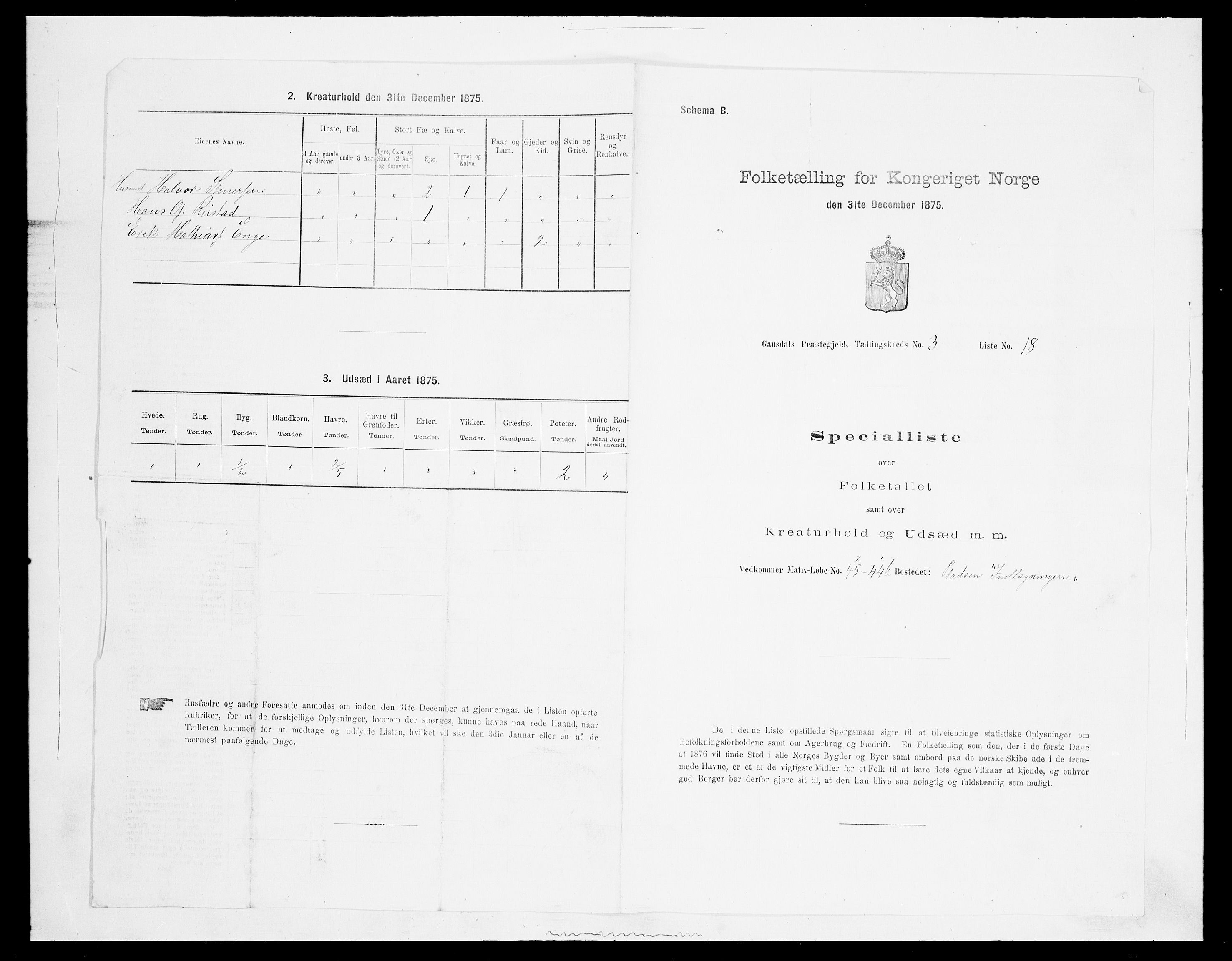 SAH, 1875 census for 0522P Gausdal, 1875, p. 561