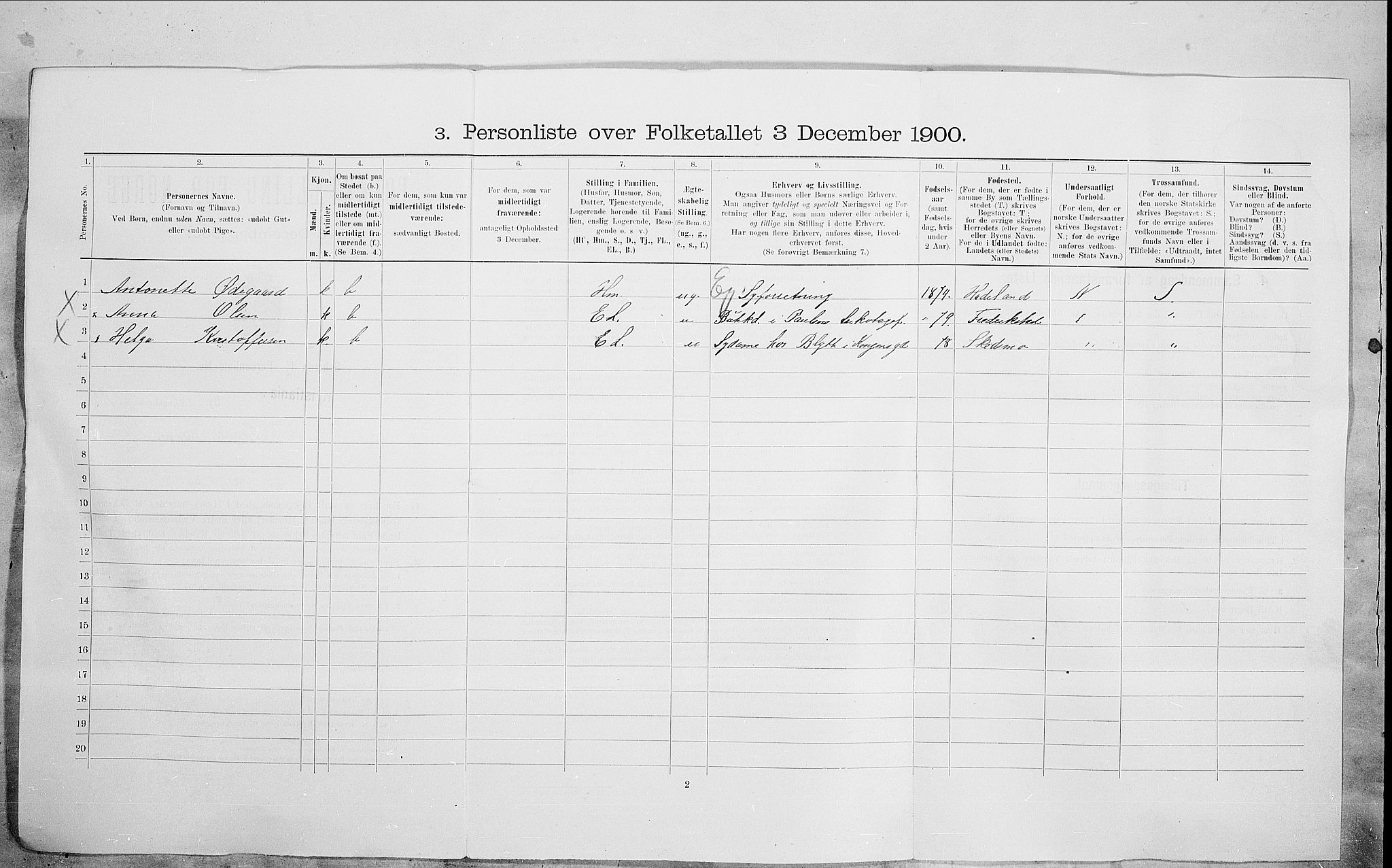 SAO, 1900 census for Kristiania, 1900, p. 96623