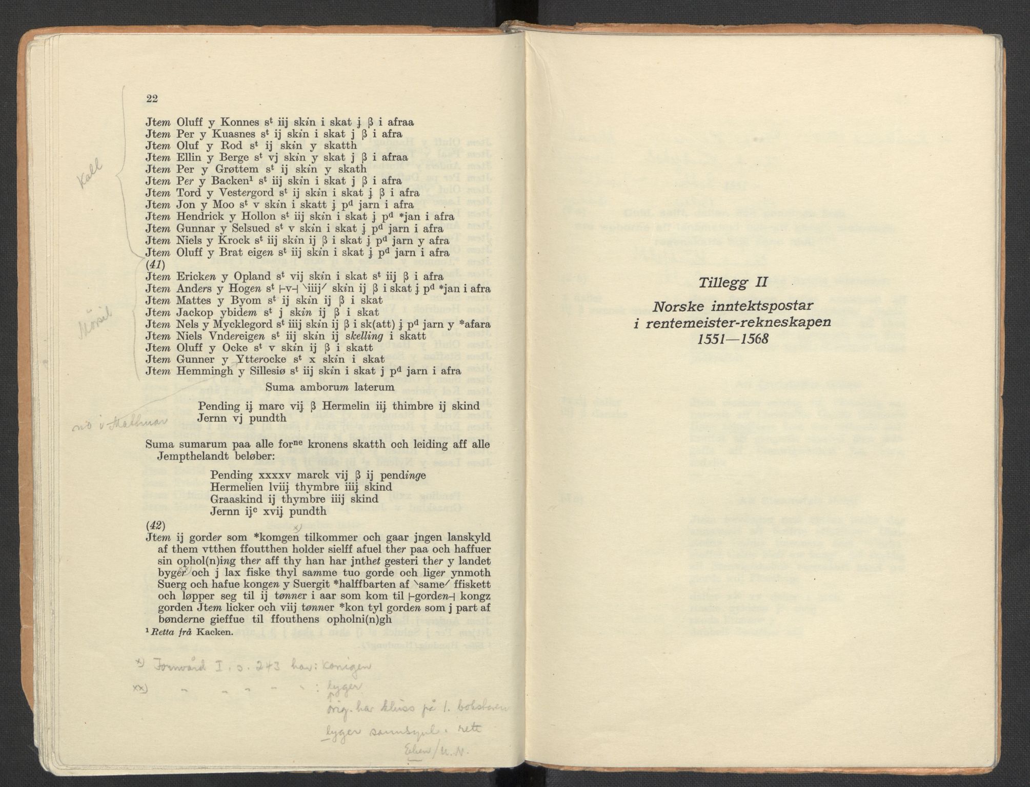 Publikasjoner utgitt av Arkivverket, PUBL/PUBL-001/C/0007: Bind 7: Tillegg I og II, 1548-1567, p. 22-23