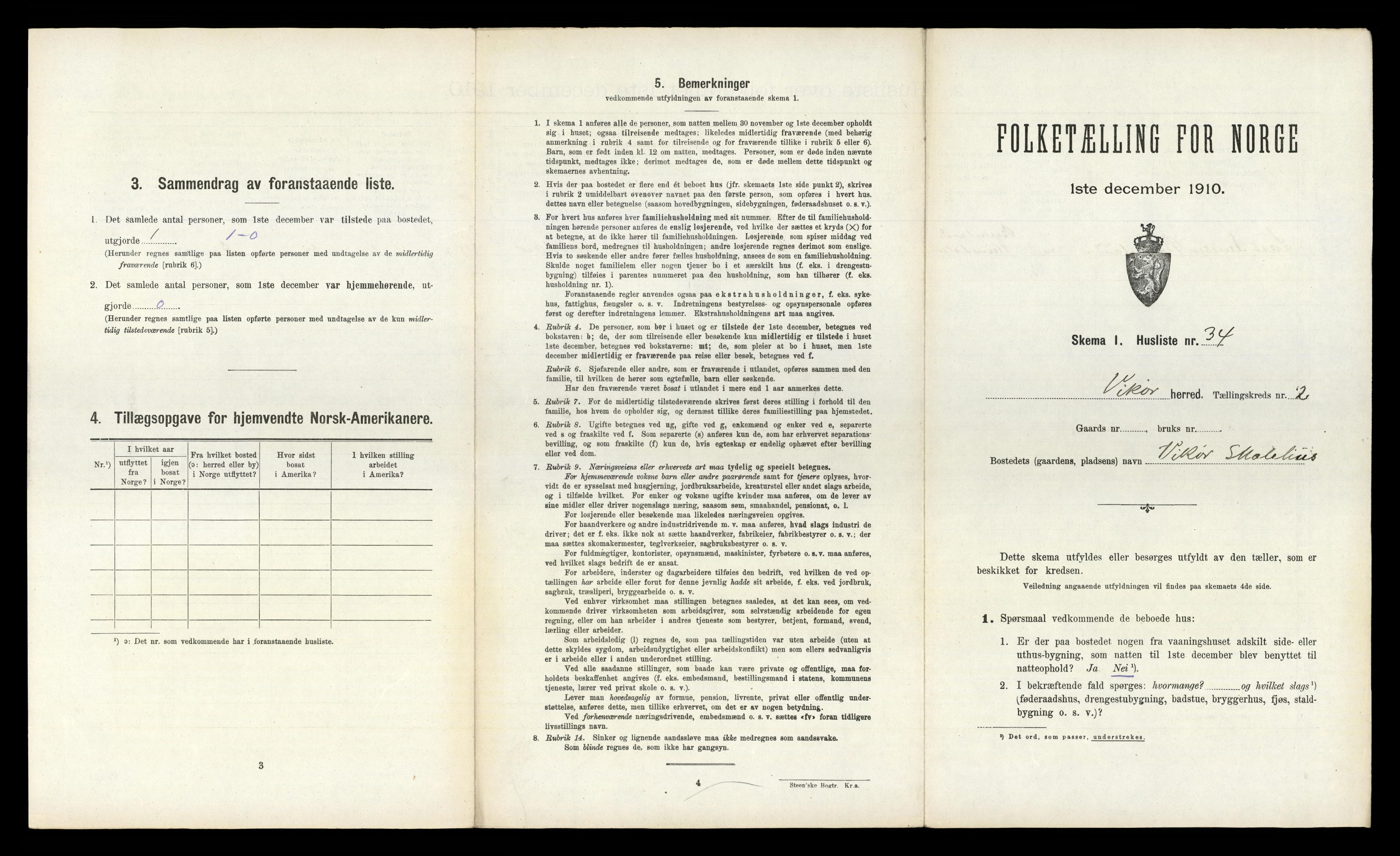 RA, 1910 census for Kvam, 1910, p. 203