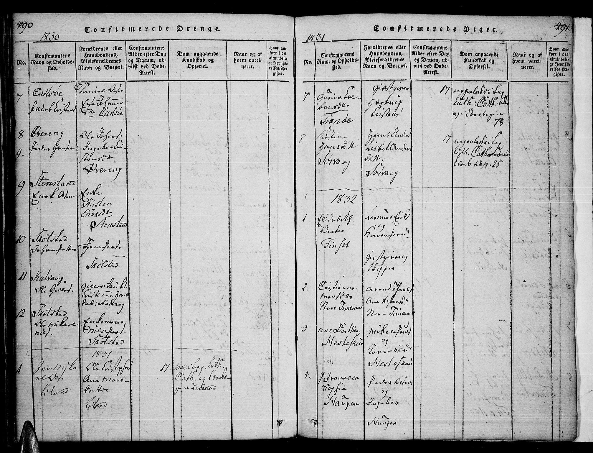 Ministerialprotokoller, klokkerbøker og fødselsregistre - Nordland, AV/SAT-A-1459/859/L0855: Parish register (copy) no. 859C01, 1821-1839, p. 490-491