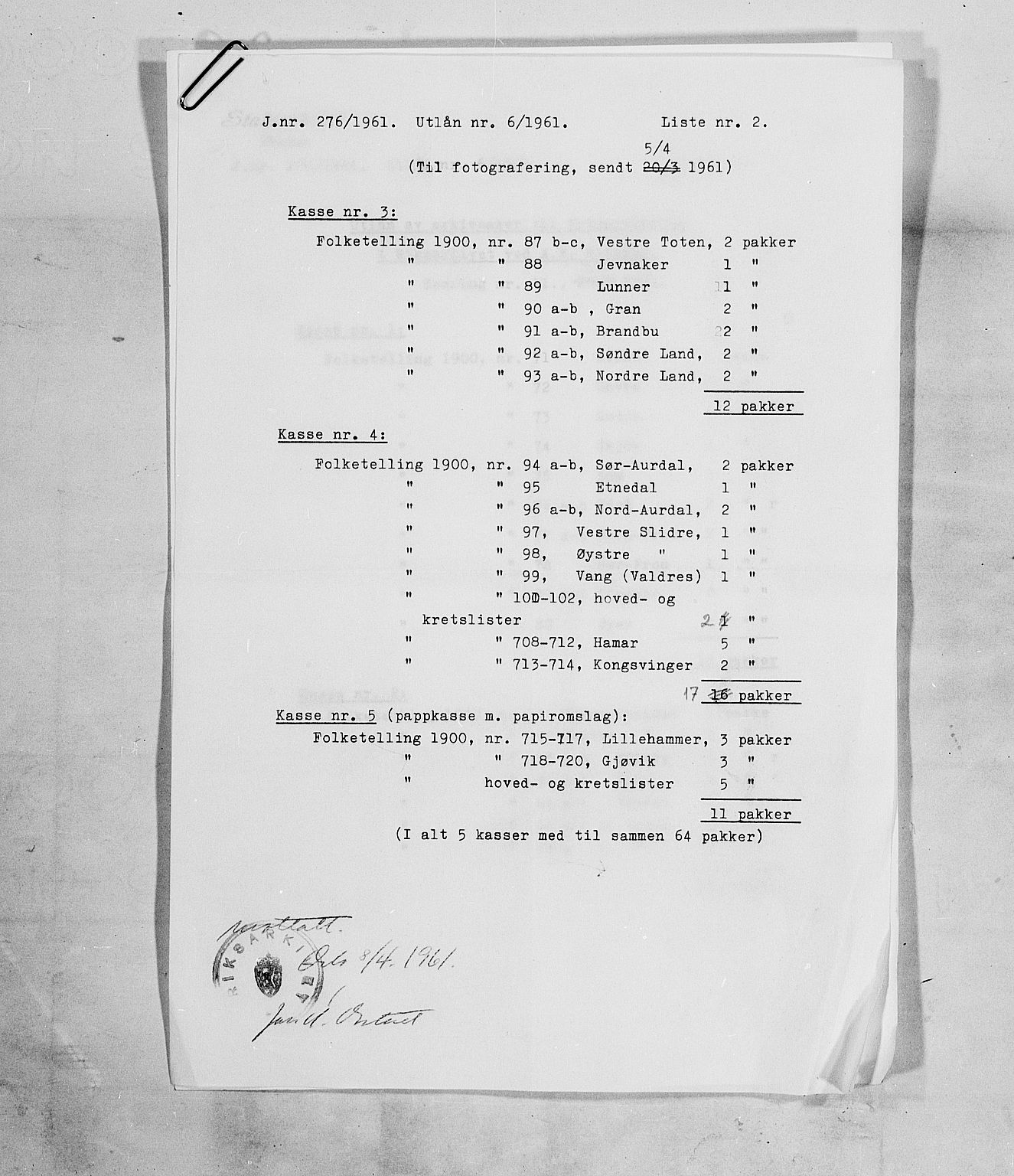 SAH, 1900 census for Nordre Land, 1900, p. 48