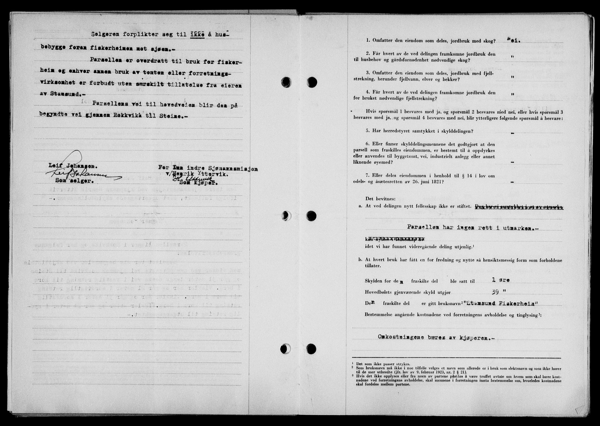 Lofoten sorenskriveri, SAT/A-0017/1/2/2C/L0018a: Mortgage book no. 18a, 1948-1948, Diary no: : 1123/1948