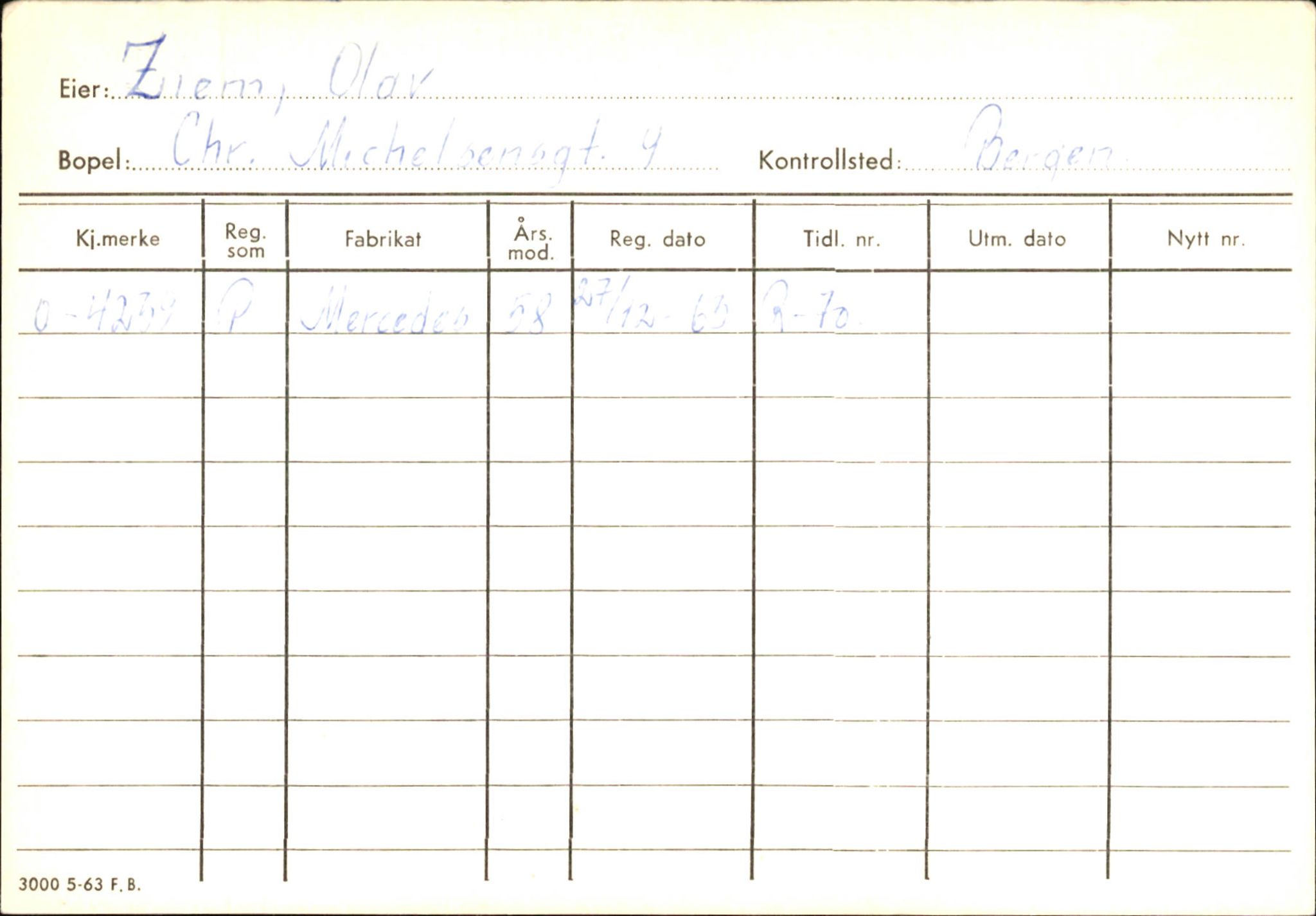 Statens vegvesen, Hordaland vegkontor, AV/SAB-A-5201/2/Hb/L0037: O-eierkort W-P, 1920-1971, p. 1012