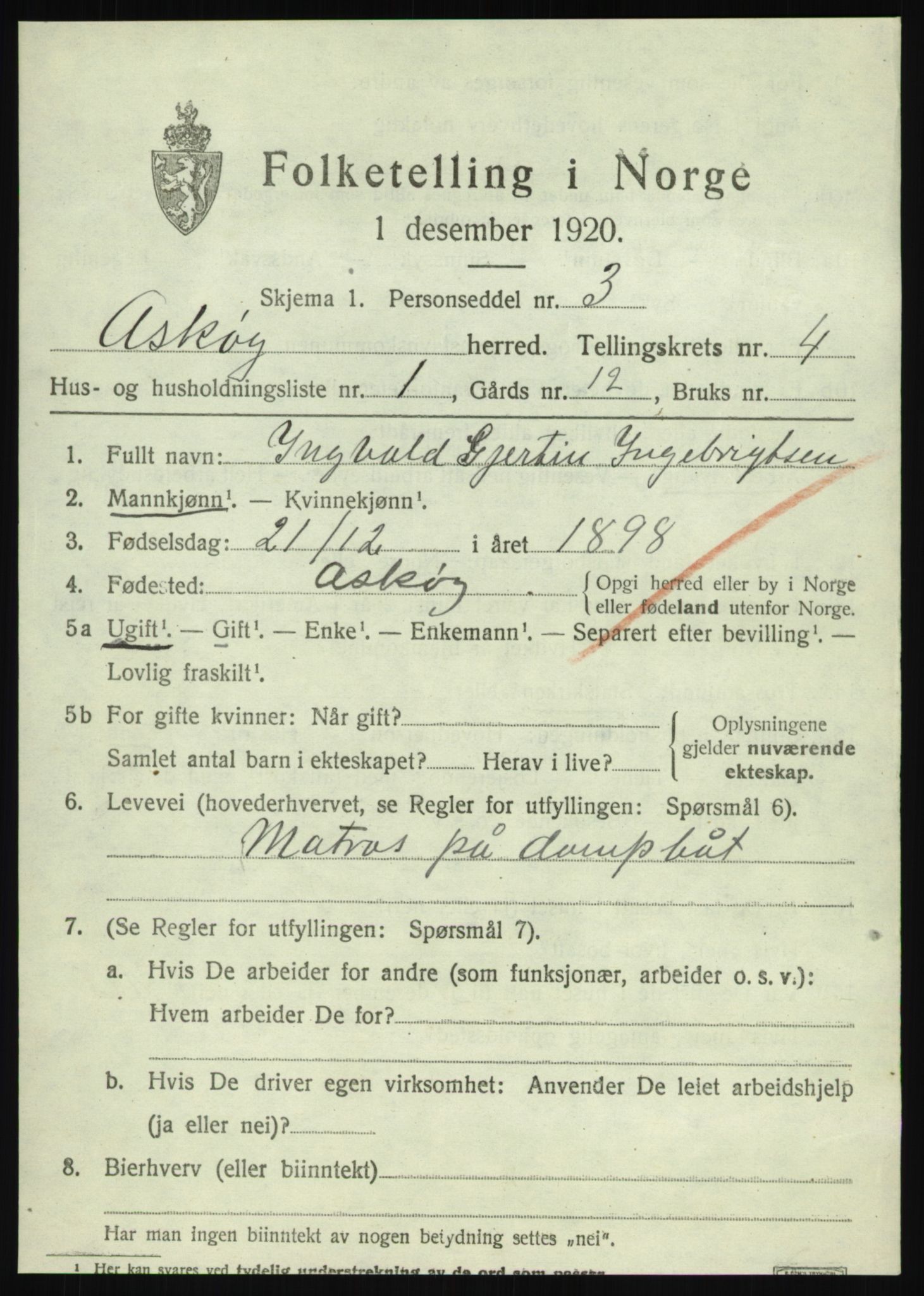 SAB, 1920 census for Askøy, 1920, p. 7556