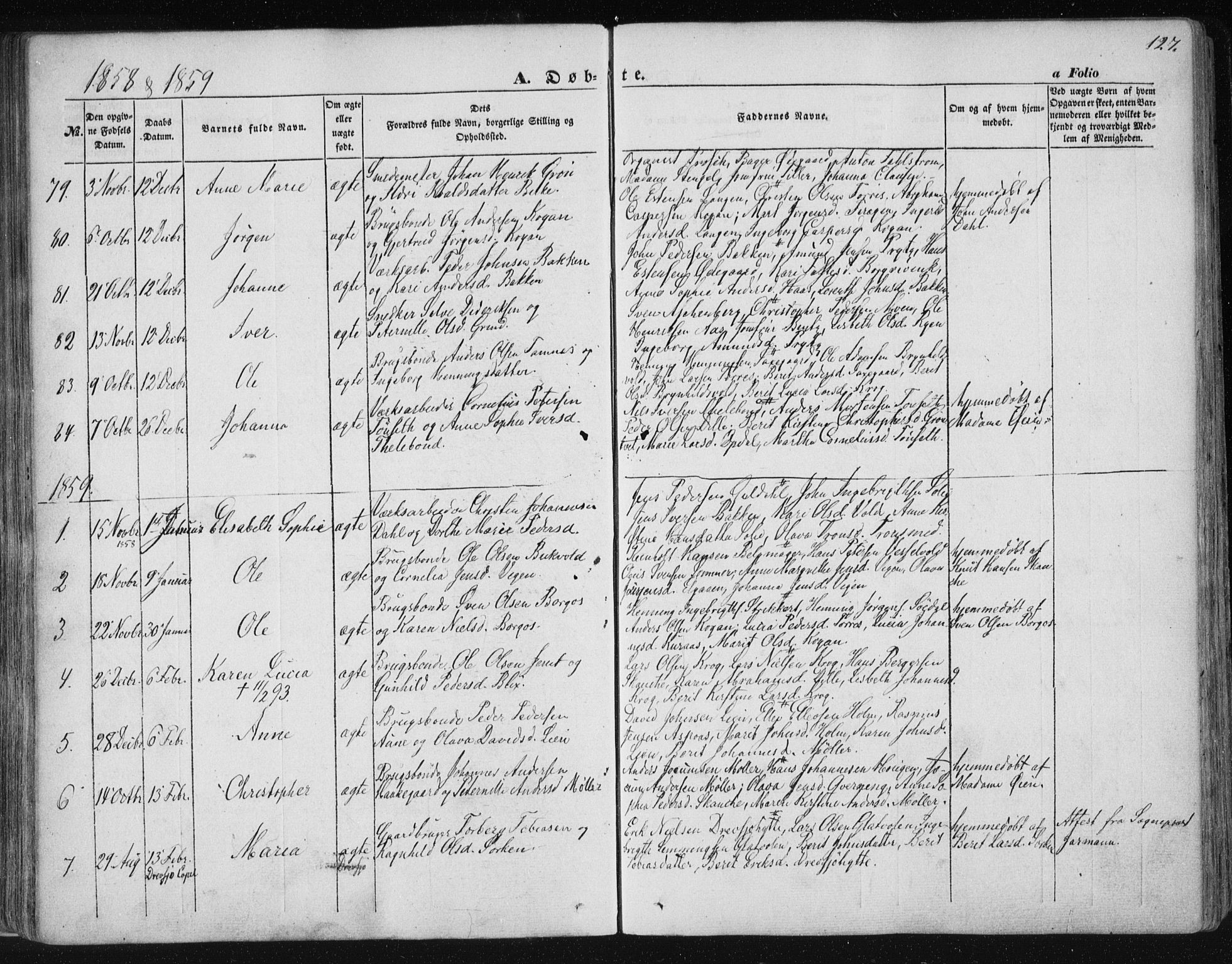 Ministerialprotokoller, klokkerbøker og fødselsregistre - Sør-Trøndelag, SAT/A-1456/681/L0931: Parish register (official) no. 681A09, 1845-1859, p. 127