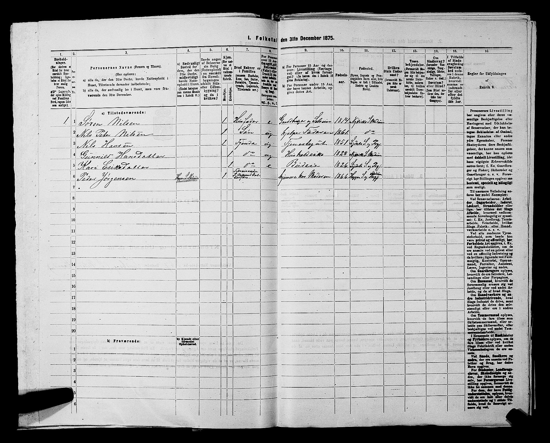 SAKO, 1875 census for 0623P Modum, 1875, p. 1989