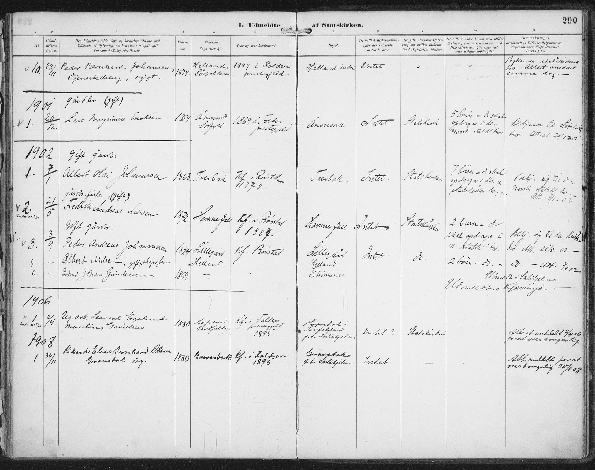 Ministerialprotokoller, klokkerbøker og fødselsregistre - Nordland, SAT/A-1459/854/L0779: Parish register (official) no. 854A02, 1892-1909, p. 290