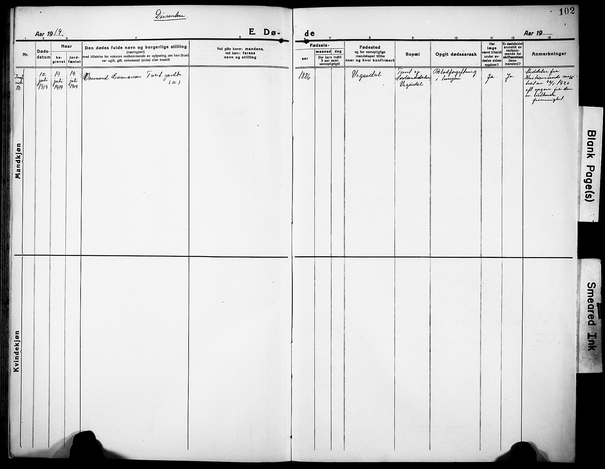 Herefoss sokneprestkontor, SAK/1111-0019/F/Fb/Fbb/L0004: Parish register (copy) no. B 4, 1917-1933, p. 93