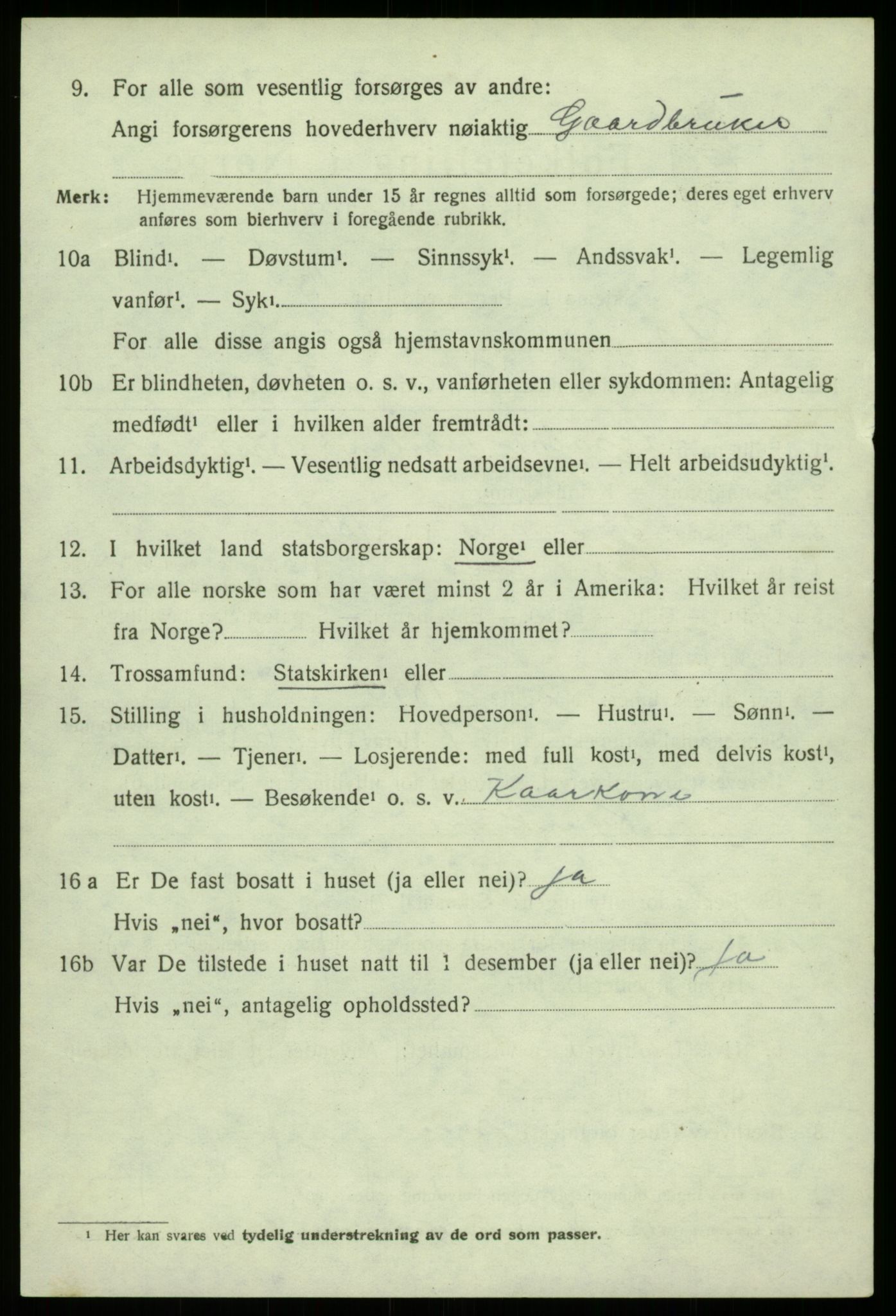 SAB, 1920 census for Os, 1920, p. 2931