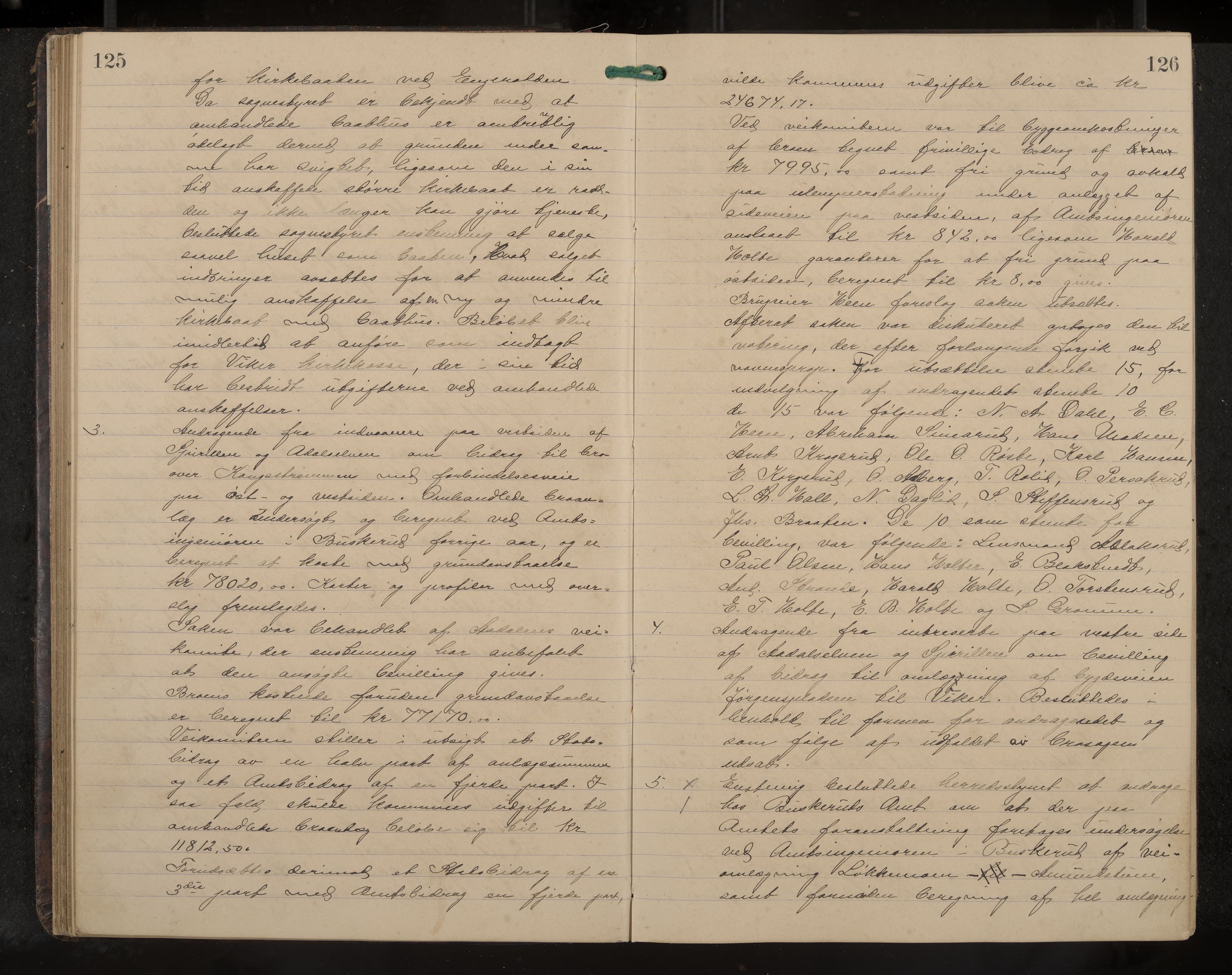 Ådal formannskap og sentraladministrasjon, IKAK/0614021/A/Aa/L0003: Møtebok, 1907-1914, p. 125-126