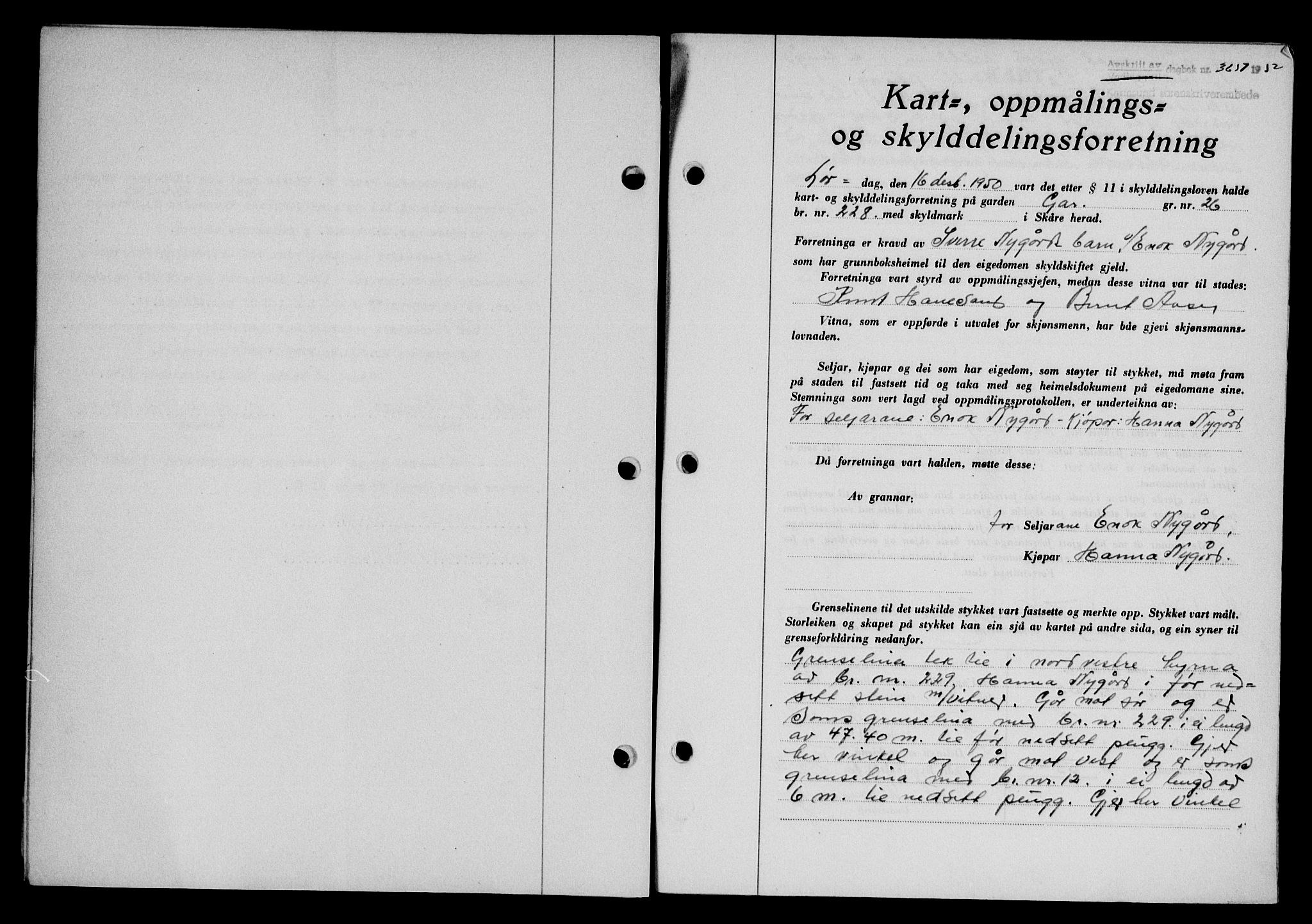 Karmsund sorenskriveri, SAST/A-100311/01/II/IIB/L0101: Mortgage book no. 81A, 1950-1951, Diary no: : 3651/1950