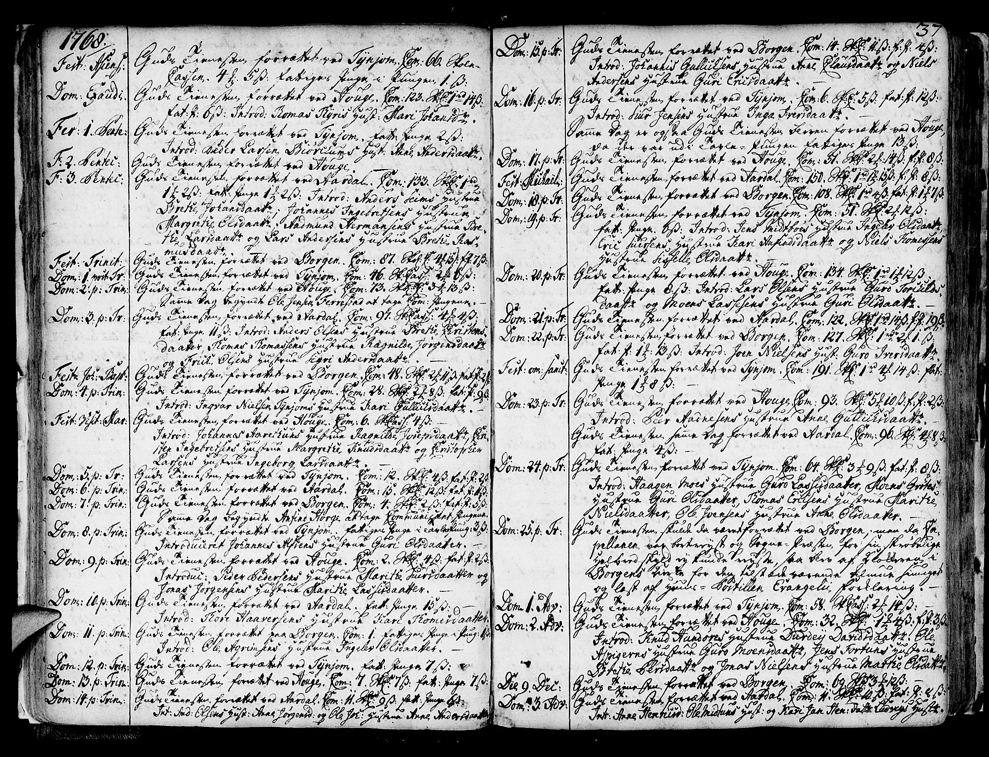 Lærdal sokneprestembete, AV/SAB-A-81201: Parish register (official) no. A 2, 1752-1782, p. 37