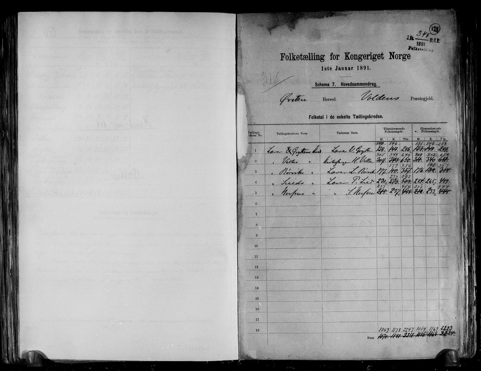 RA, 1891 census for 1520 Ørsta, 1891, p. 2