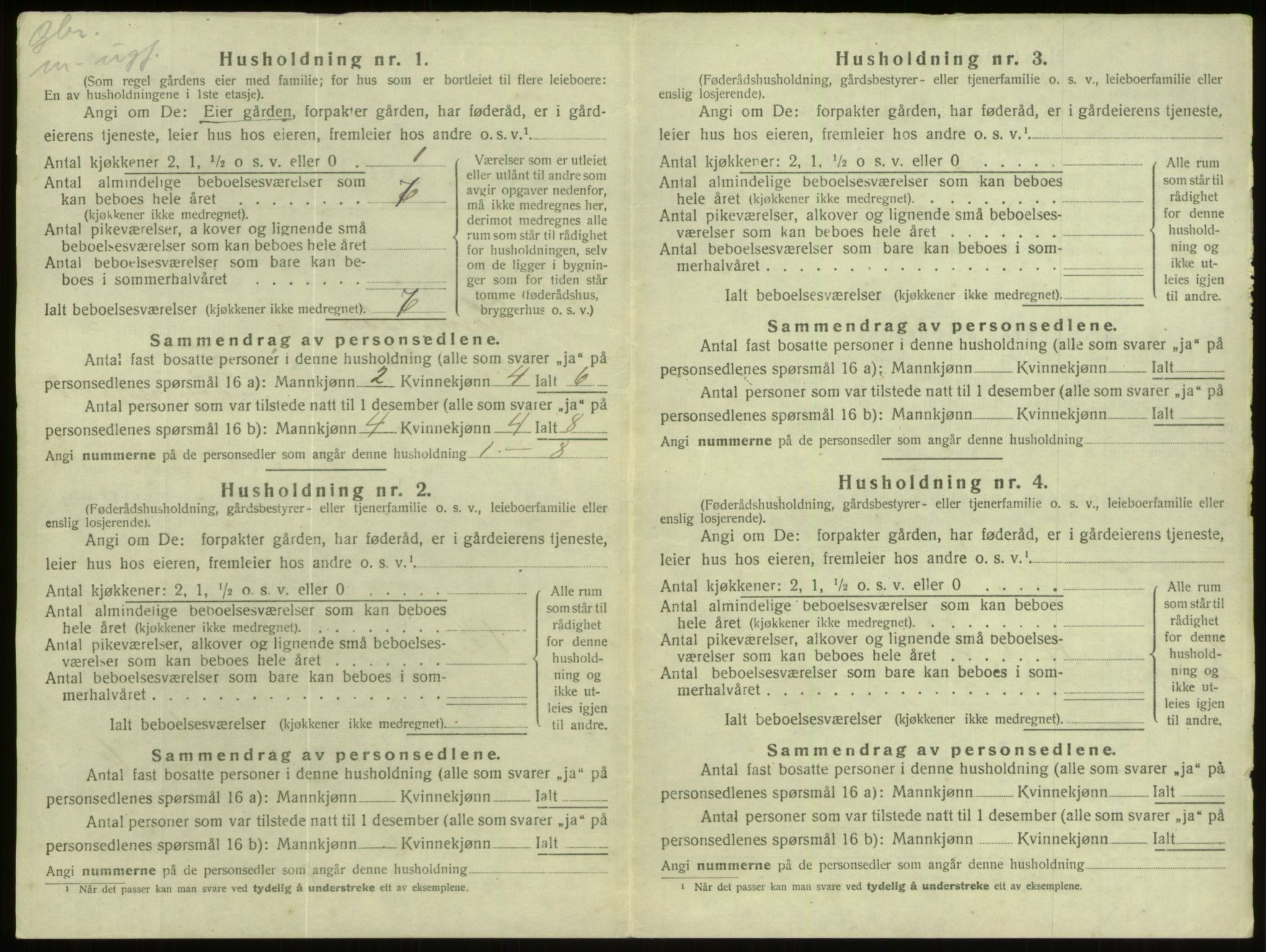 SAB, 1920 census for Hornindal, 1920, p. 104