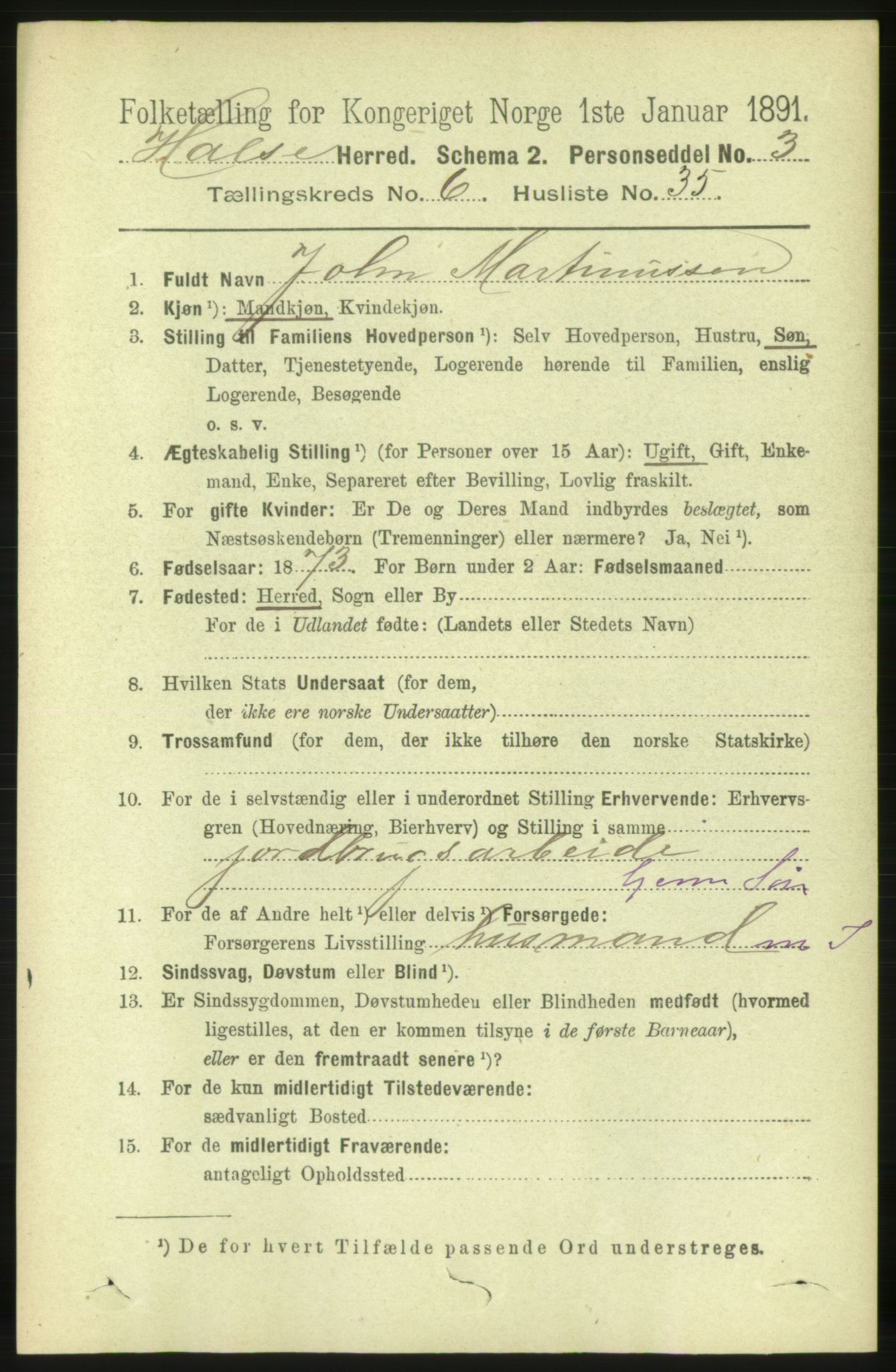 RA, 1891 census for 1571 Halsa, 1891, p. 1746