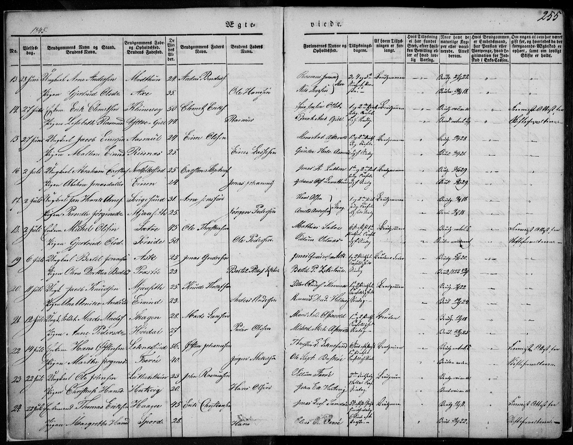 Askvoll sokneprestembete, AV/SAB-A-79501/H/Haa/Haaa/L0011/0002: Parish register (official) no. A 11 II, 1845-1878, p. 255