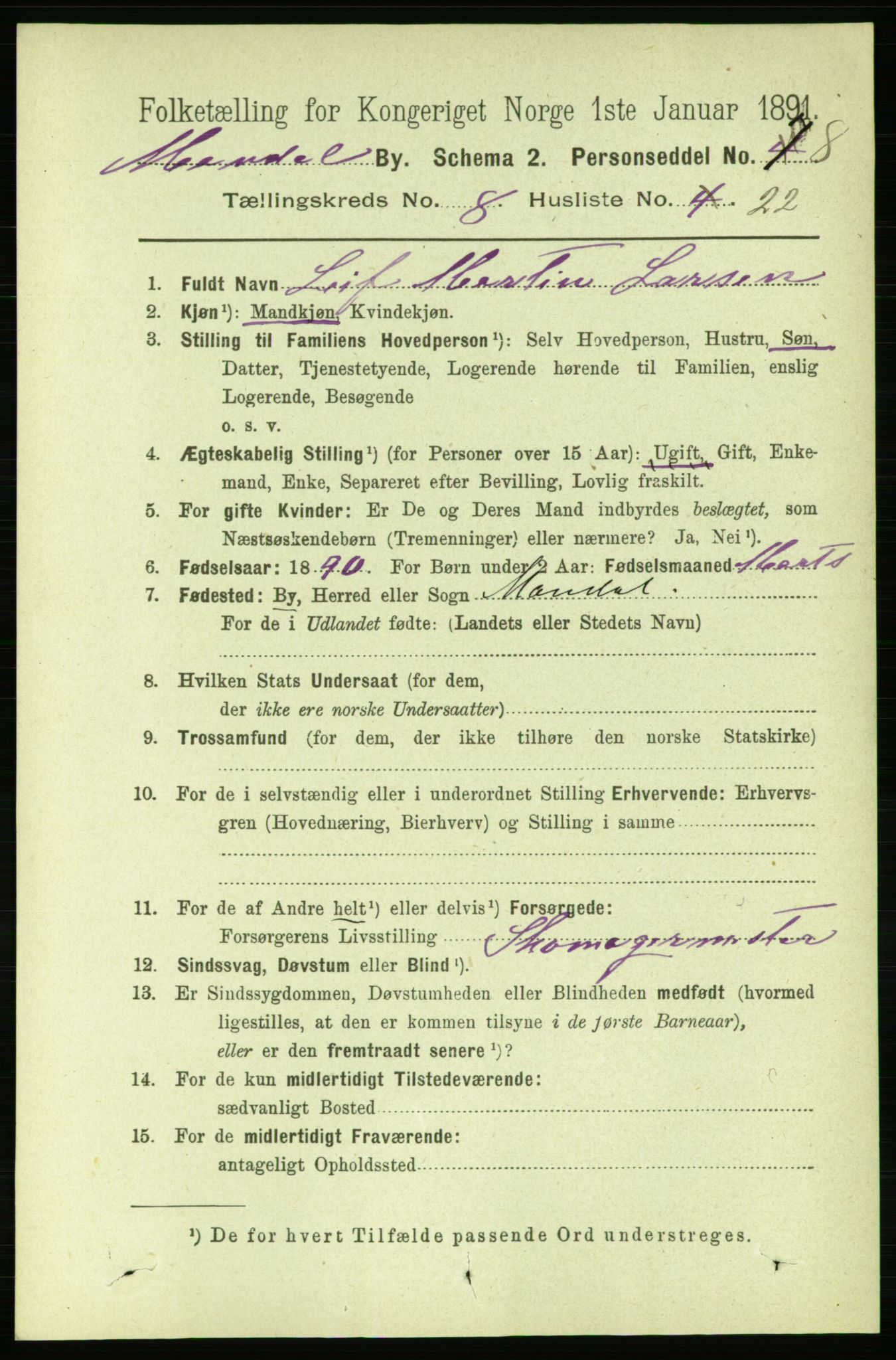 RA, 1891 census for 1002 Mandal, 1891, p. 2462