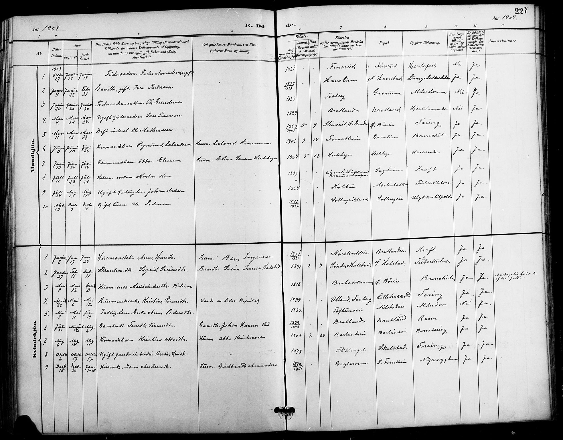 Vestre Gausdal prestekontor, AV/SAH-PREST-094/H/Ha/Hab/L0003: Parish register (copy) no. 3, 1896-1925, p. 227