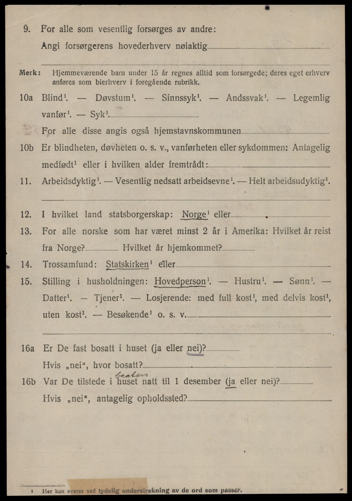 SAT, 1920 census for Sande (MR), 1920, p. 2699