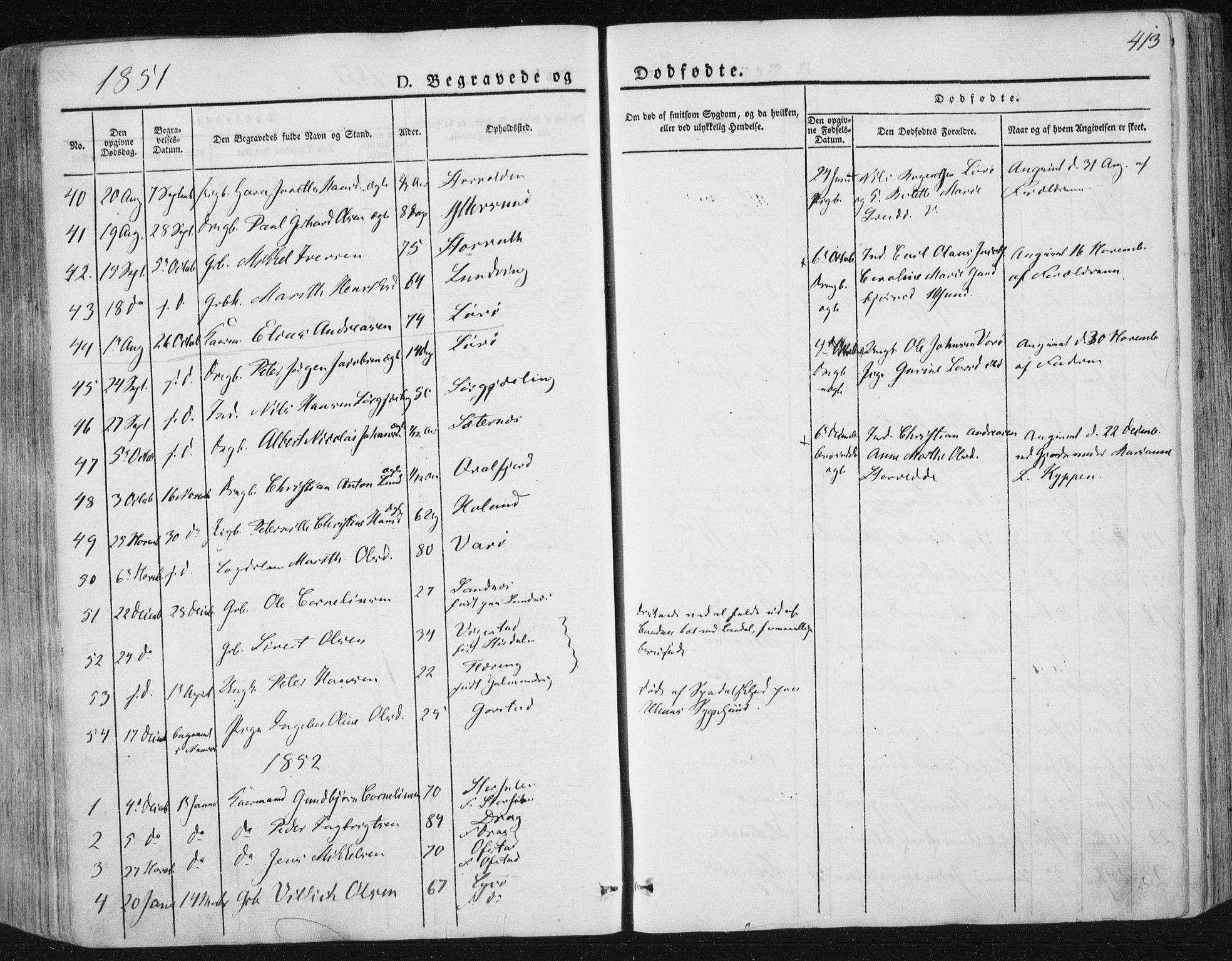 Ministerialprotokoller, klokkerbøker og fødselsregistre - Nord-Trøndelag, SAT/A-1458/784/L0669: Parish register (official) no. 784A04, 1829-1859, p. 413
