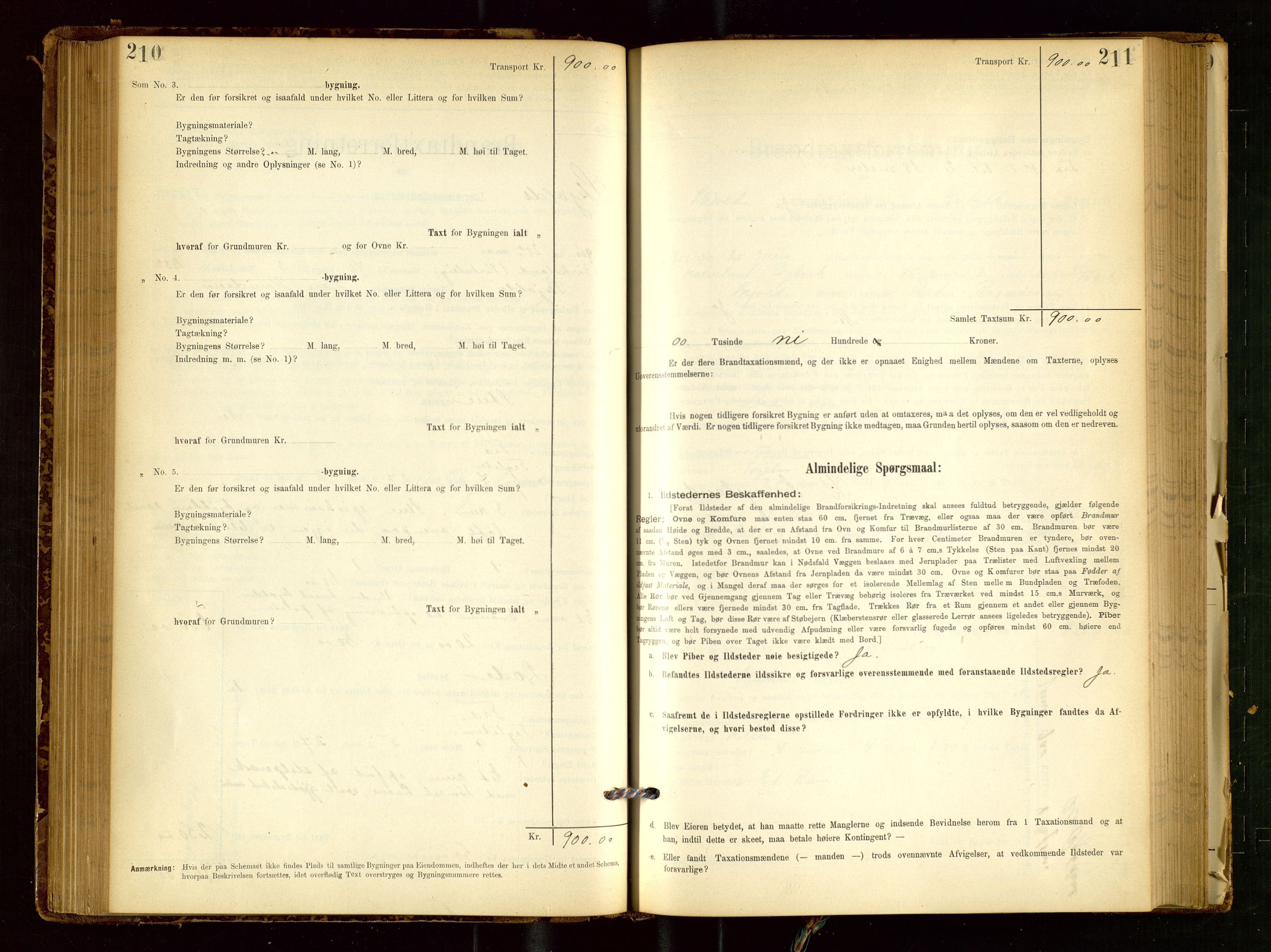 Skjold lensmannskontor, SAST/A-100182/Gob/L0001: "Brandtaxationsprotokol for Skjold Lensmandsdistrikt Ryfylke Fogderi", 1894-1939, p. 210-211