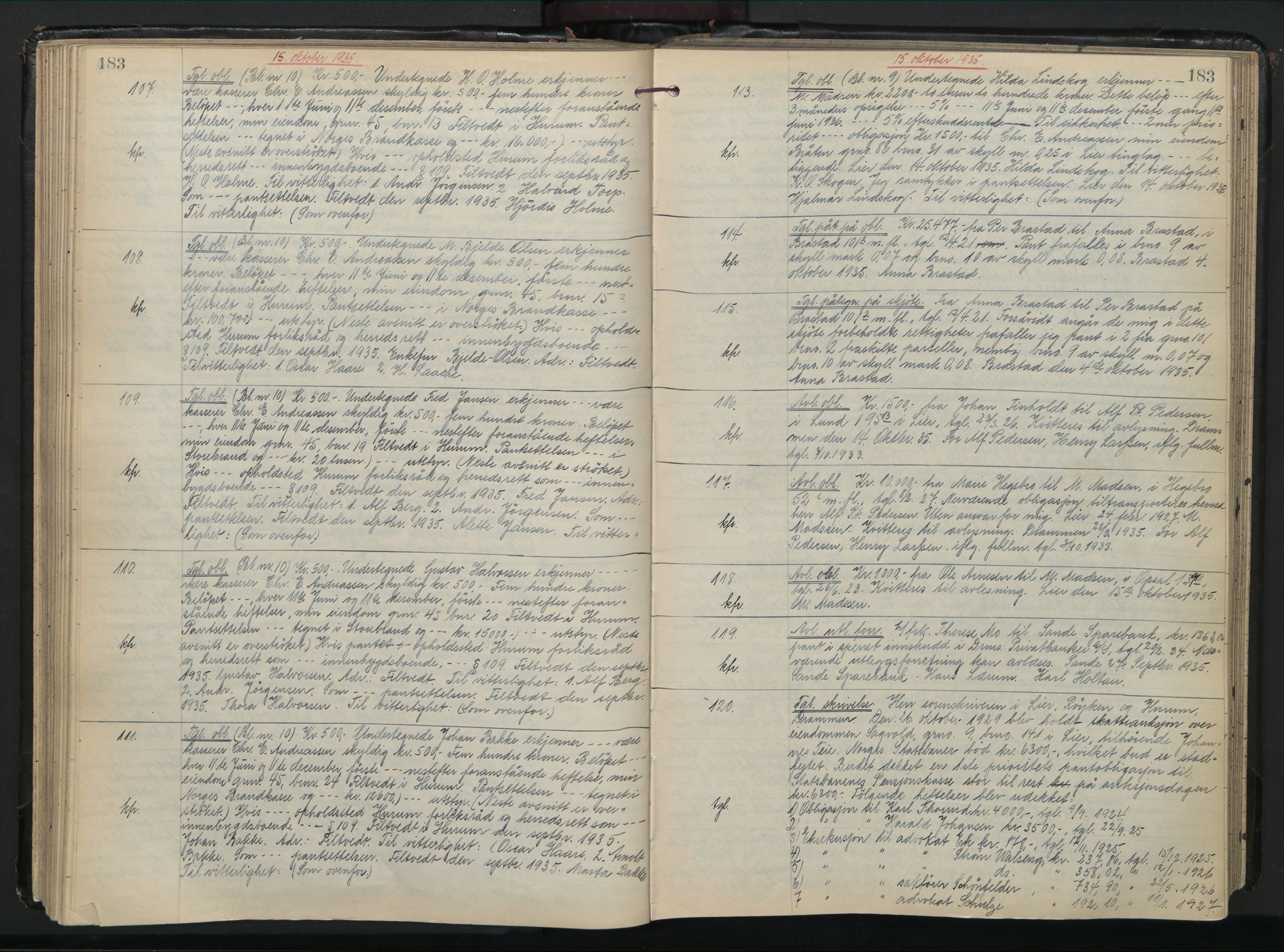 Lier, Røyken og Hurum sorenskriveri, SAKO/A-89/G/Ga/Gab/L0049: Mortgage book no. 49, 1933-1938, Deed date: 15.10.1935