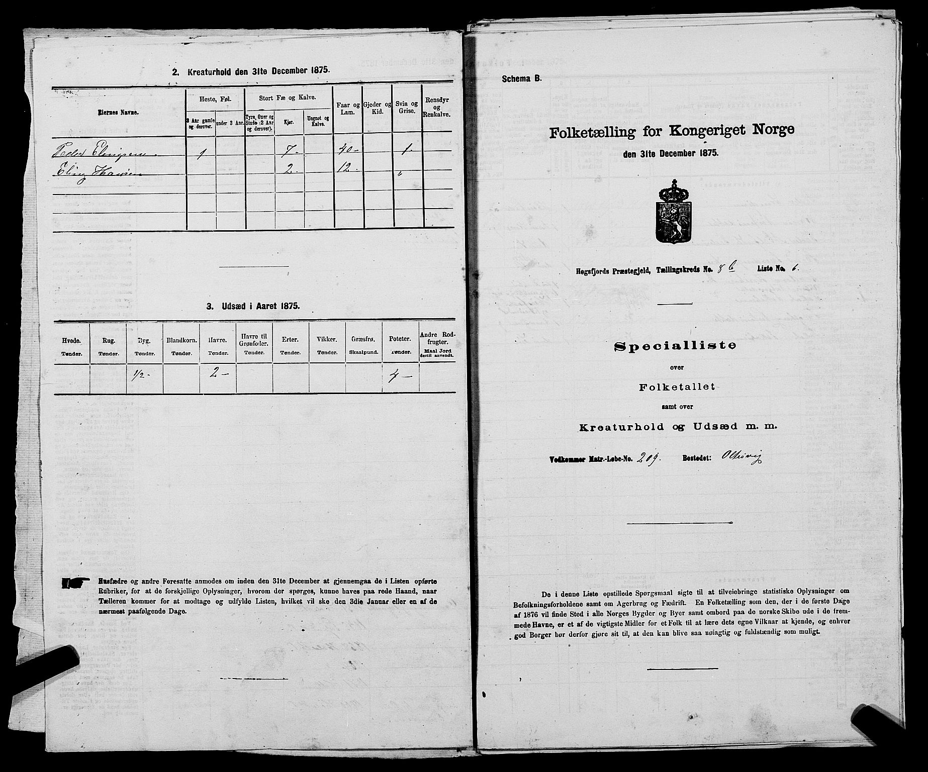 SAST, 1875 census for 1128P Høgsfjord, 1875, p. 721