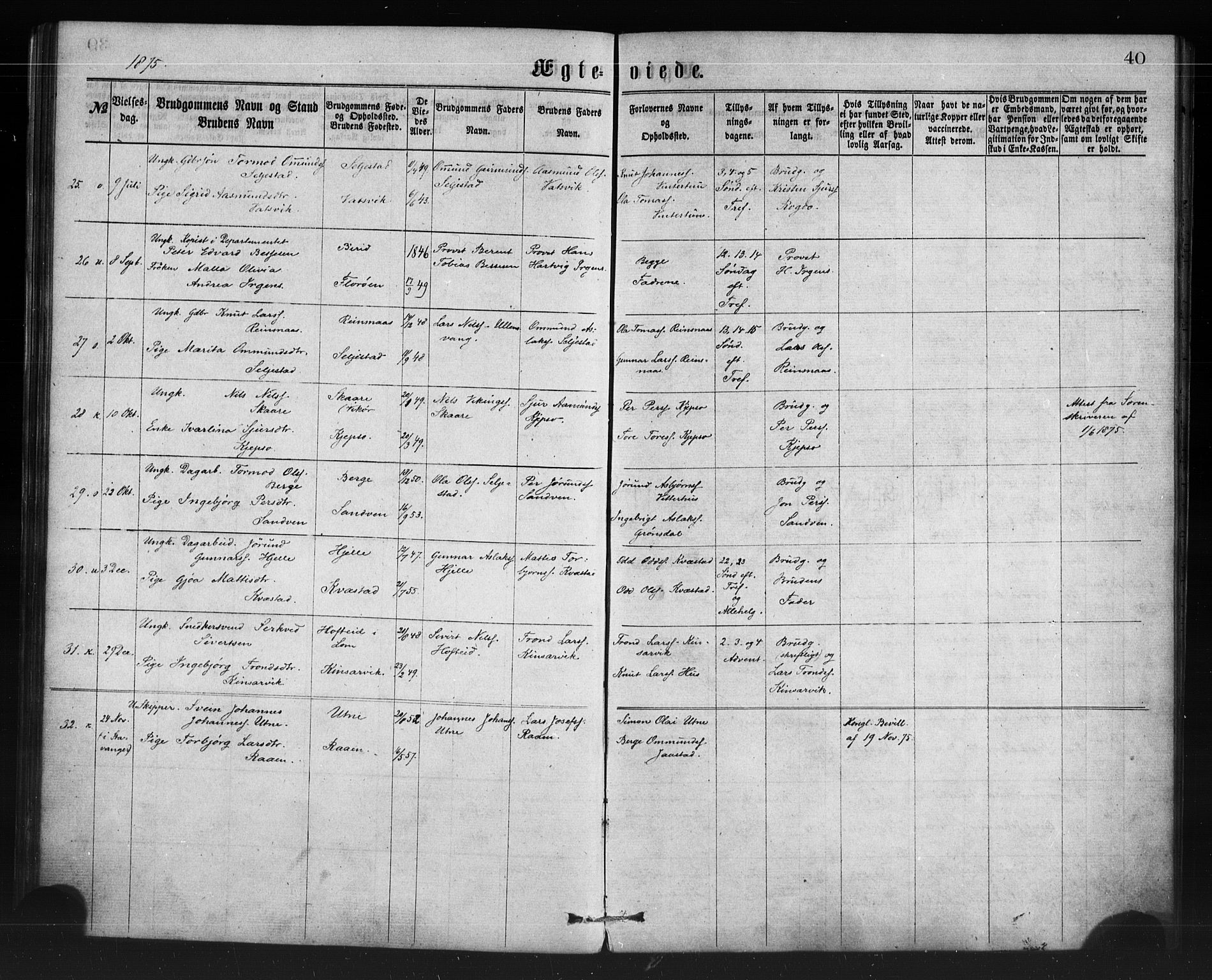 Ullensvang sokneprestembete, AV/SAB-A-78701/H/Haa: Parish register (official) no. A 14, 1867-1882, p. 40