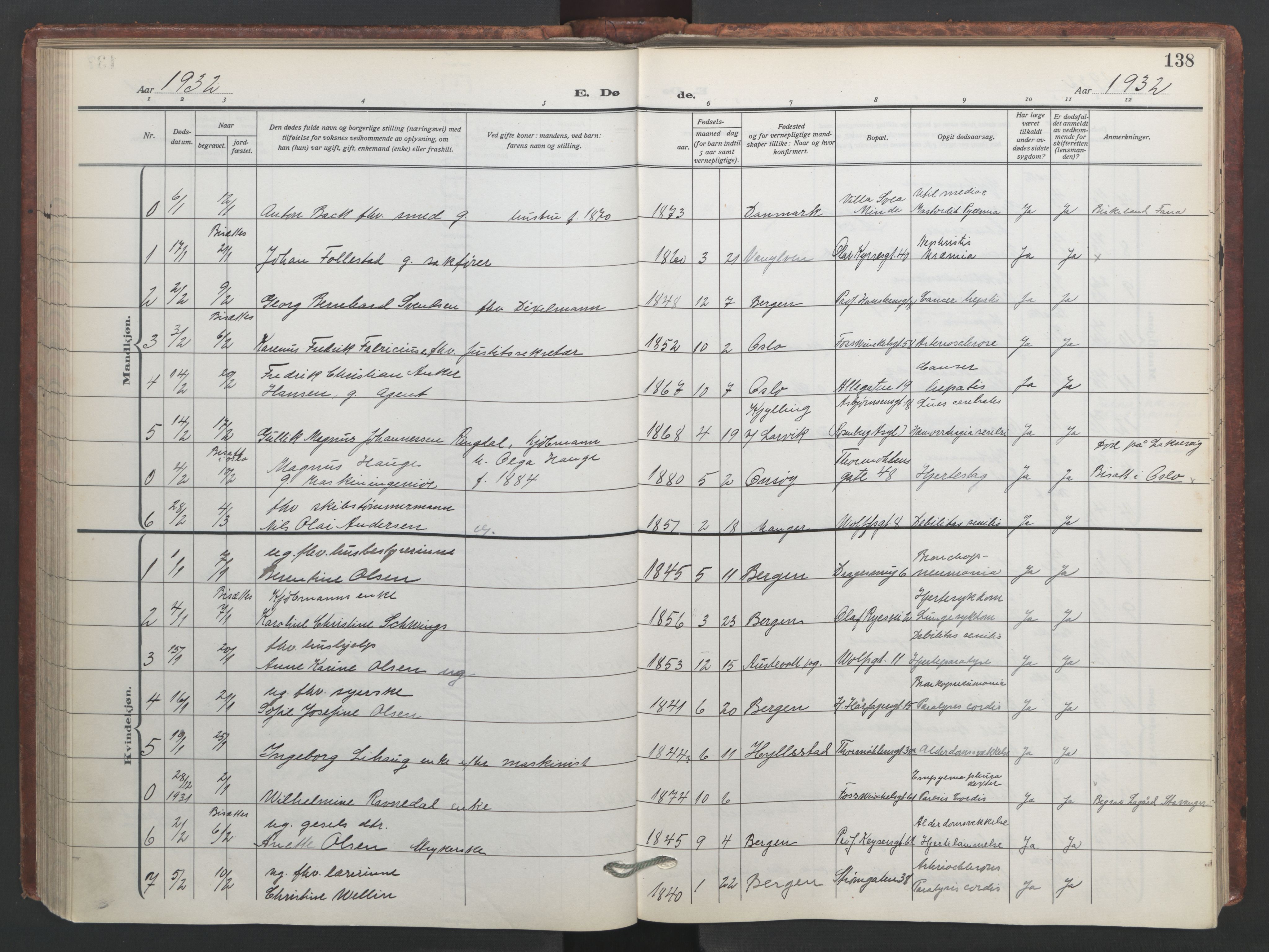 Johanneskirken sokneprestembete, SAB/A-76001/H/Hab: Parish register (copy) no. D 2, 1916-1950, p. 137b-138a