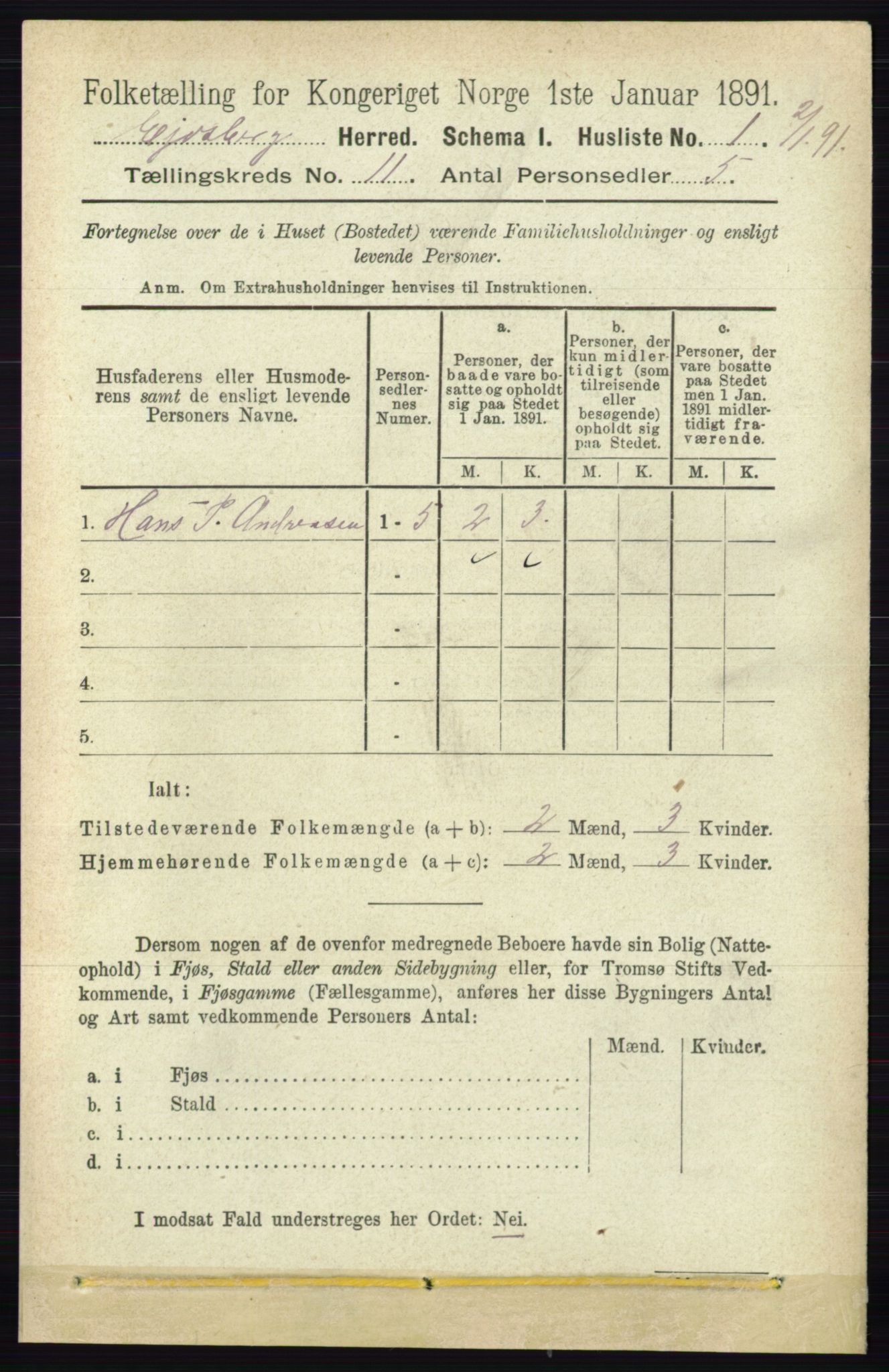 RA, 1891 census for 0125 Eidsberg, 1891, p. 6299