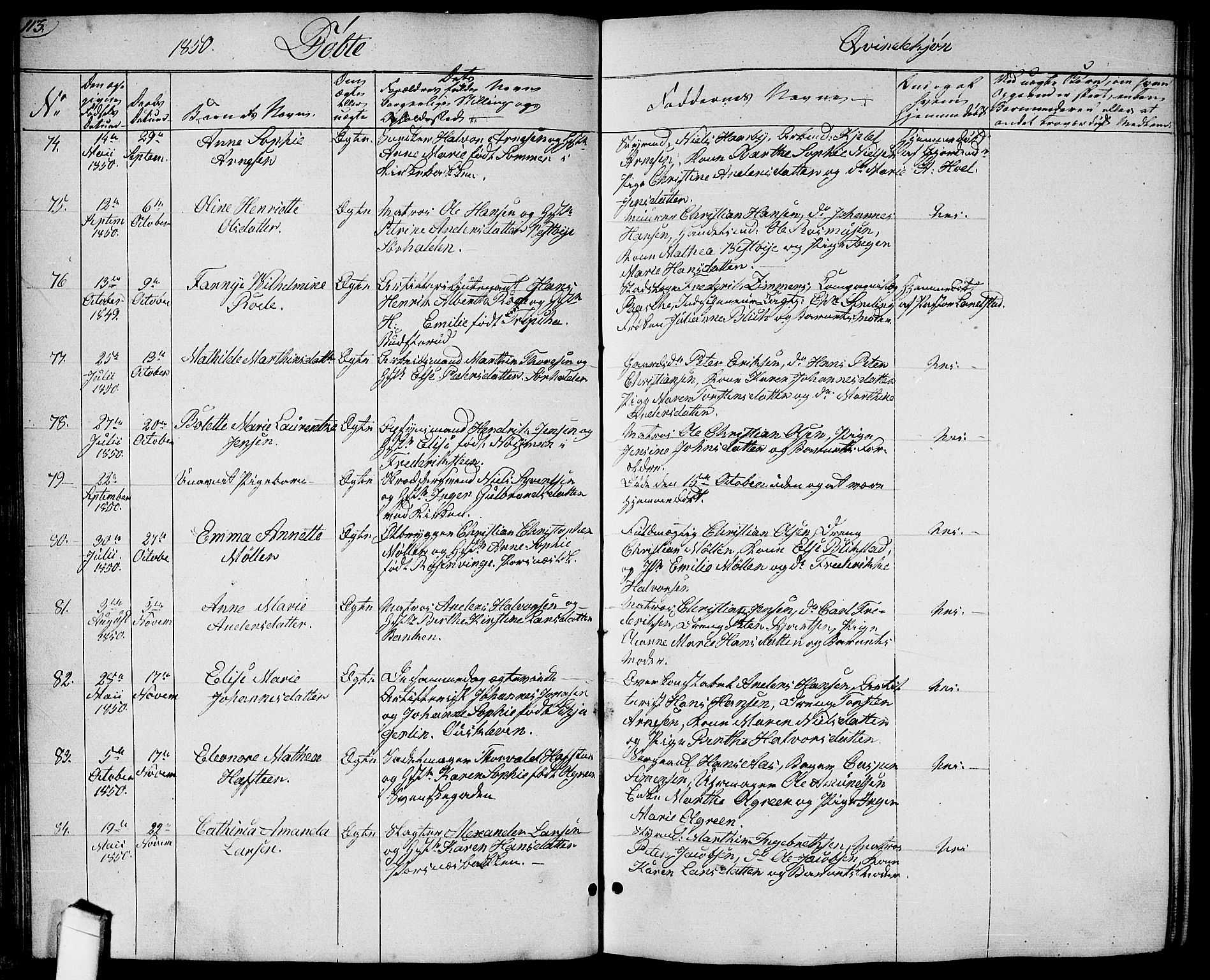 Halden prestekontor Kirkebøker, SAO/A-10909/G/Ga/L0004: Parish register (copy) no. 4, 1845-1854, p. 113