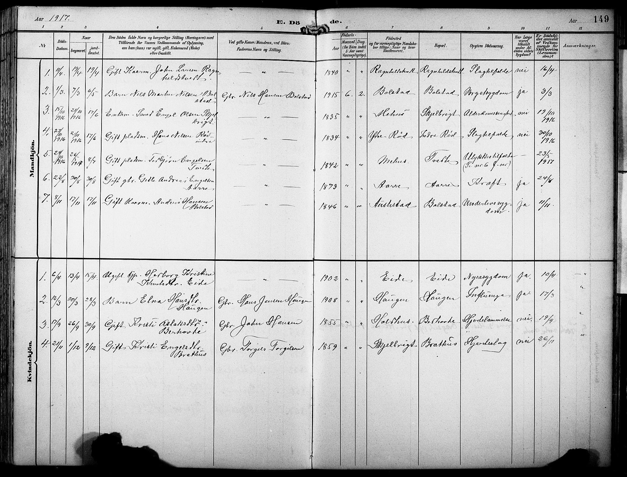 Fusa sokneprestembete, SAB/A-75401/H/Hab: Parish register (copy) no. B 2, 1897-1930, p. 149