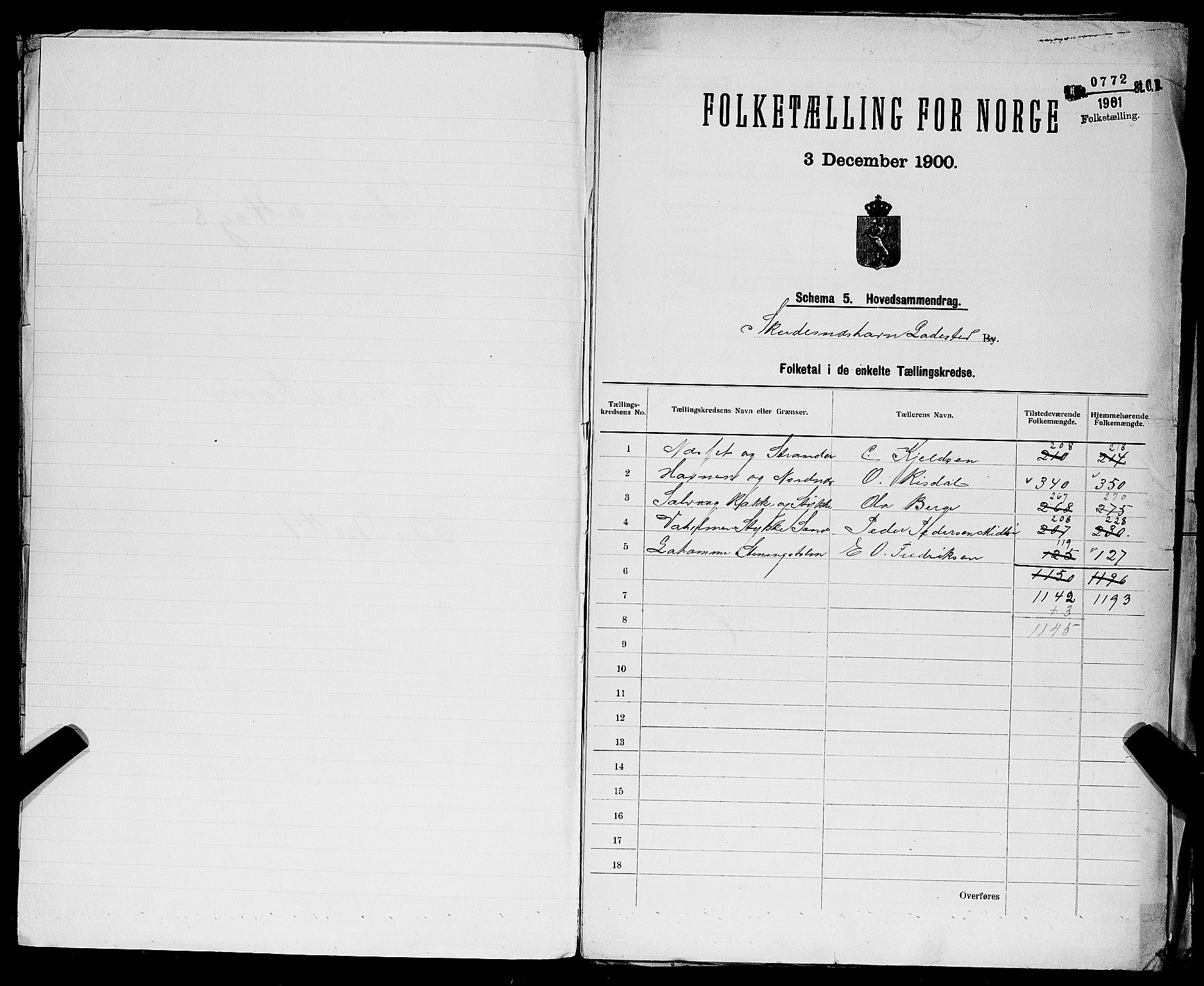 SAST, 1900 census for Skudeneshavn, 1900, p. 2