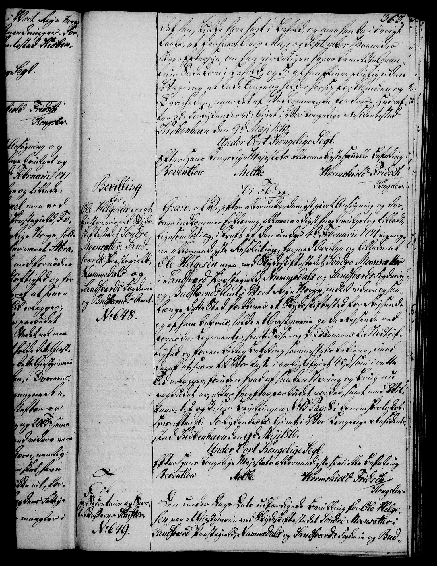 Rentekammeret, Kammerkanselliet, RA/EA-3111/G/Gg/Gga/L0019: Norsk ekspedisjonsprotokoll med register (merket RK 53.19), 1807-1810, p. 363