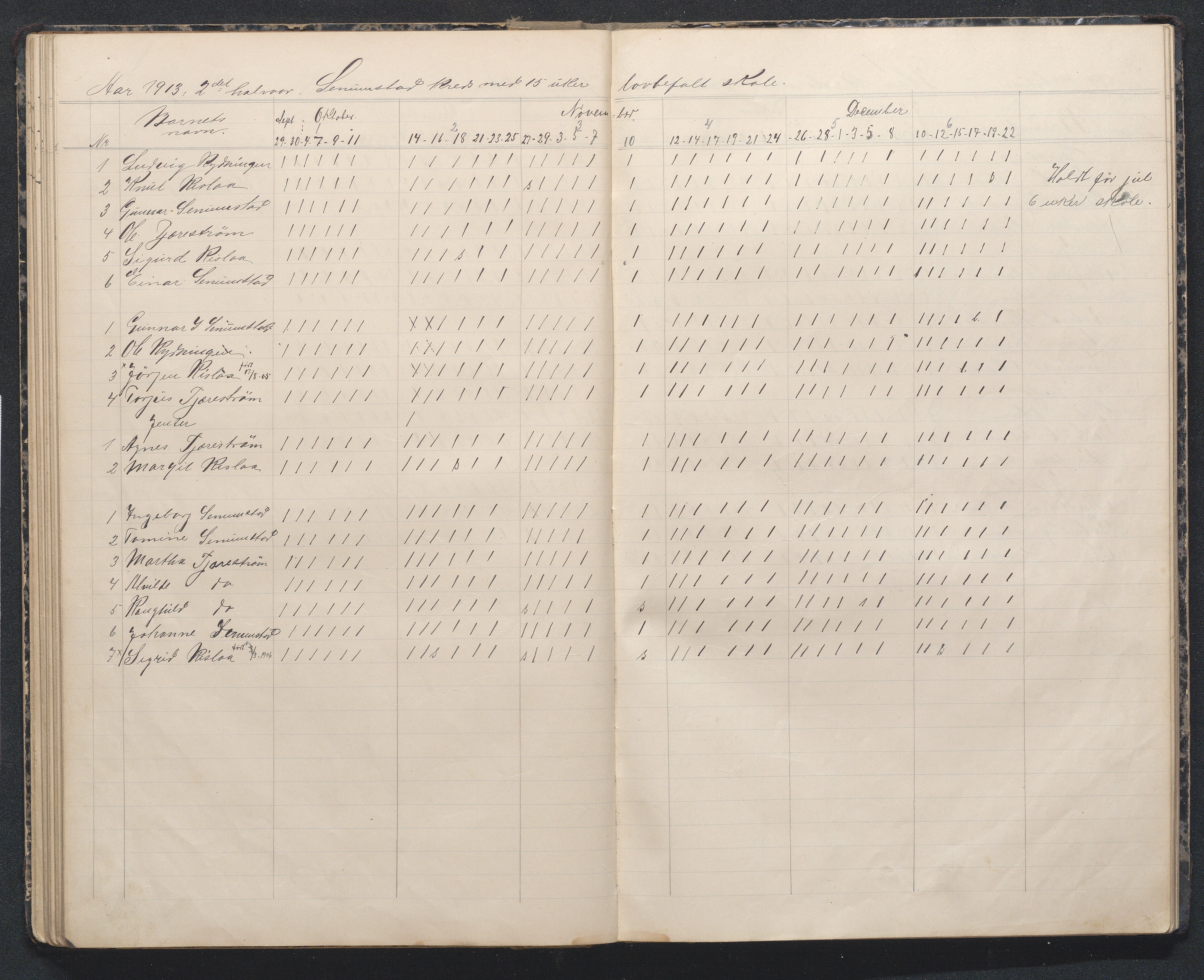 Birkenes kommune, Flå, Senumstad og Rislå skolekretser frem til 1991, AAKS/KA0928-550b_91/F02/L0002: Dagbok for Flå og Senumstad, 1903-1945