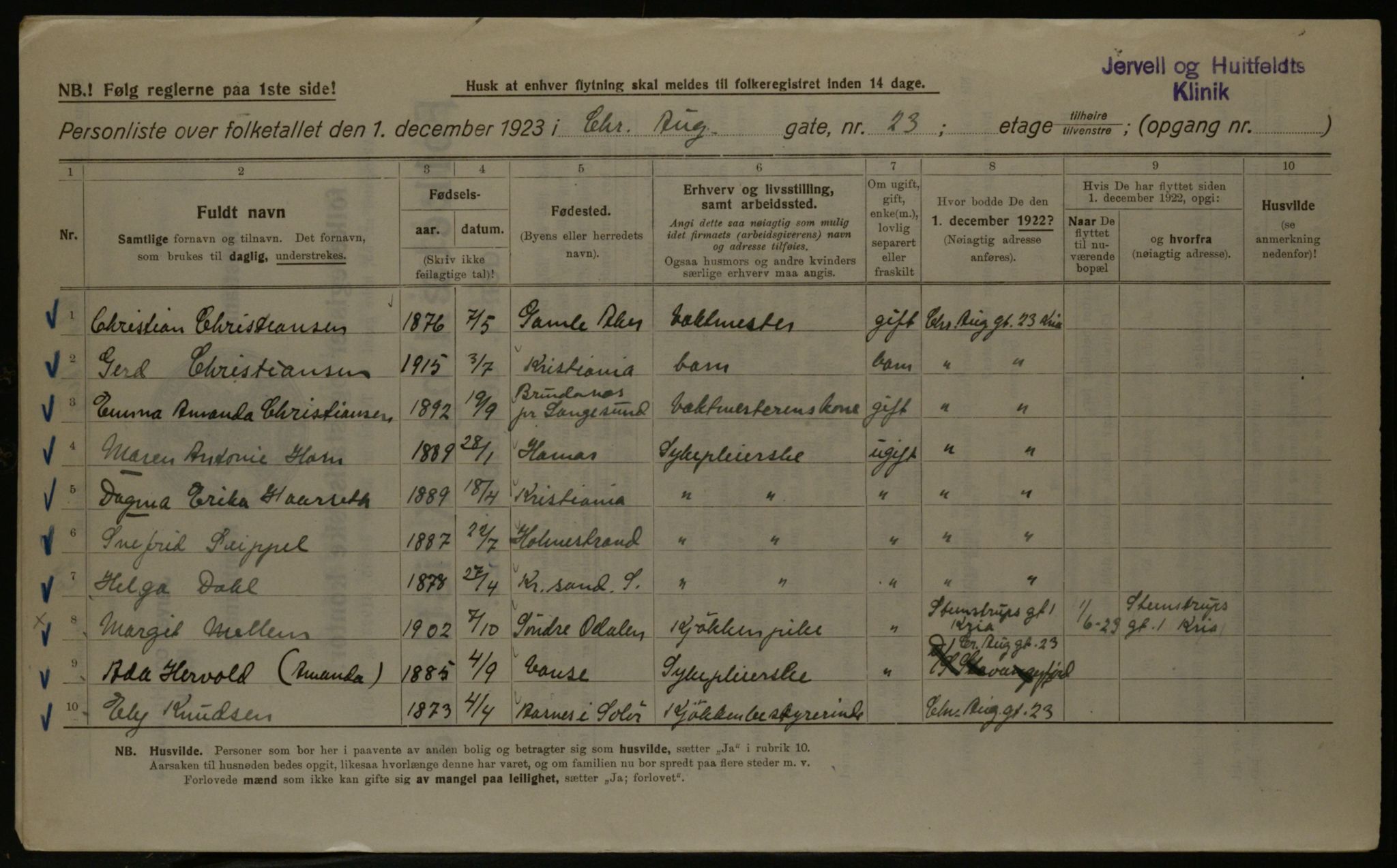 OBA, Municipal Census 1923 for Kristiania, 1923, p. 60736